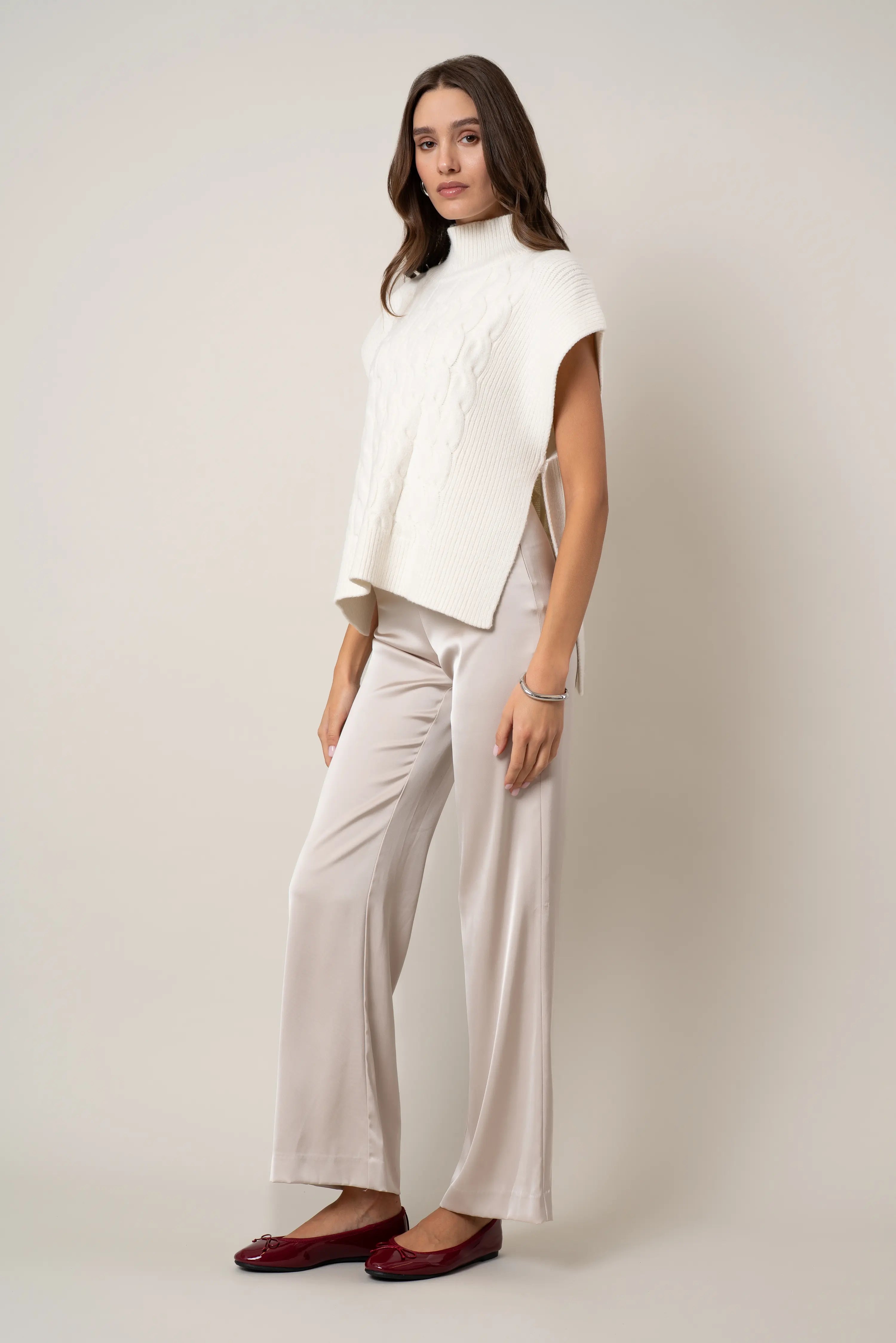 The Cable Knit Mockneck Vest