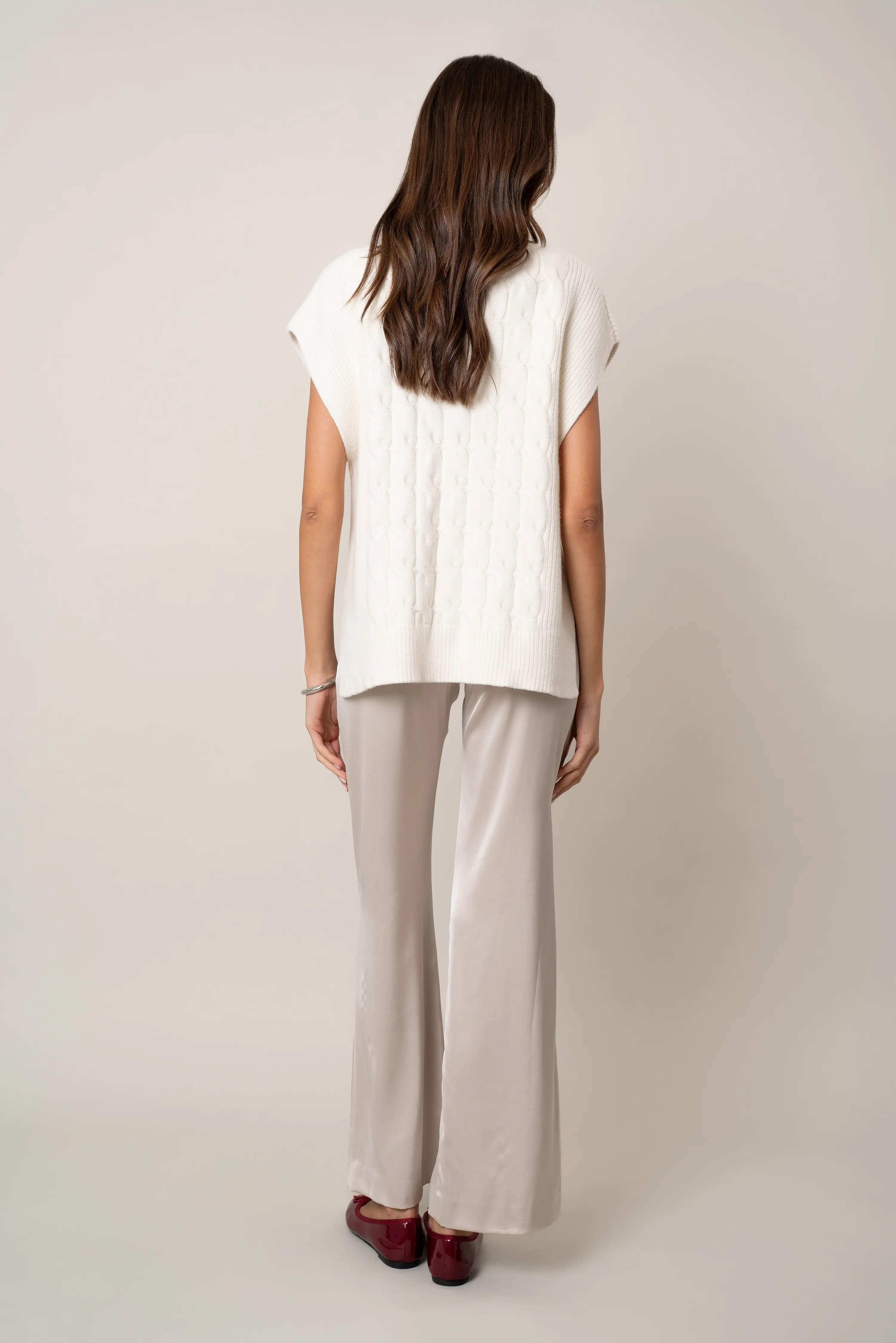 The Cable Knit Mockneck Vest