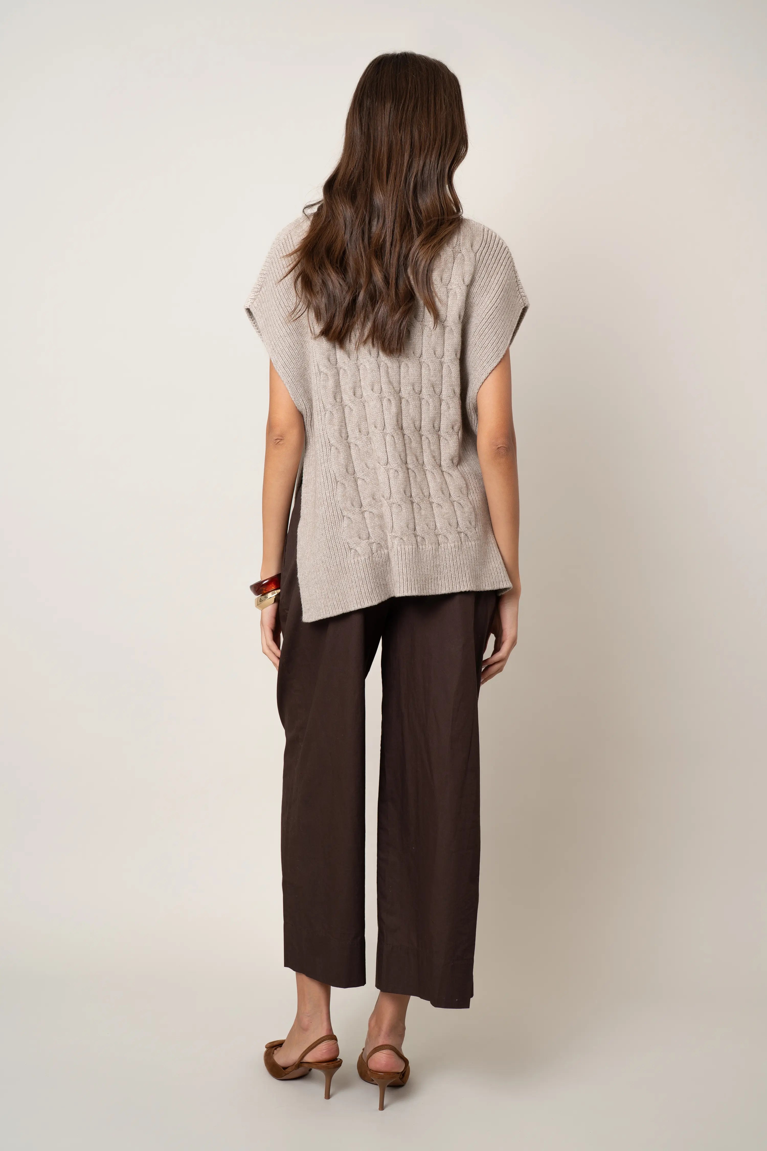 The Cable Knit Mockneck Vest