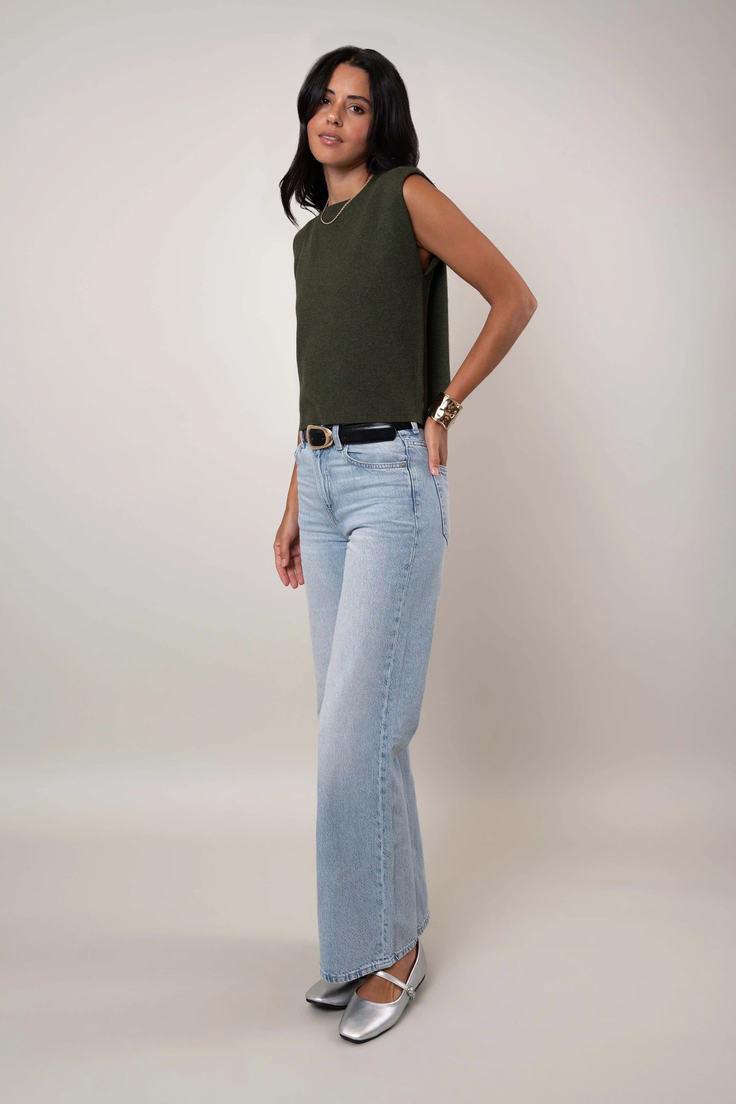 The Sleeveless Crewneck Top