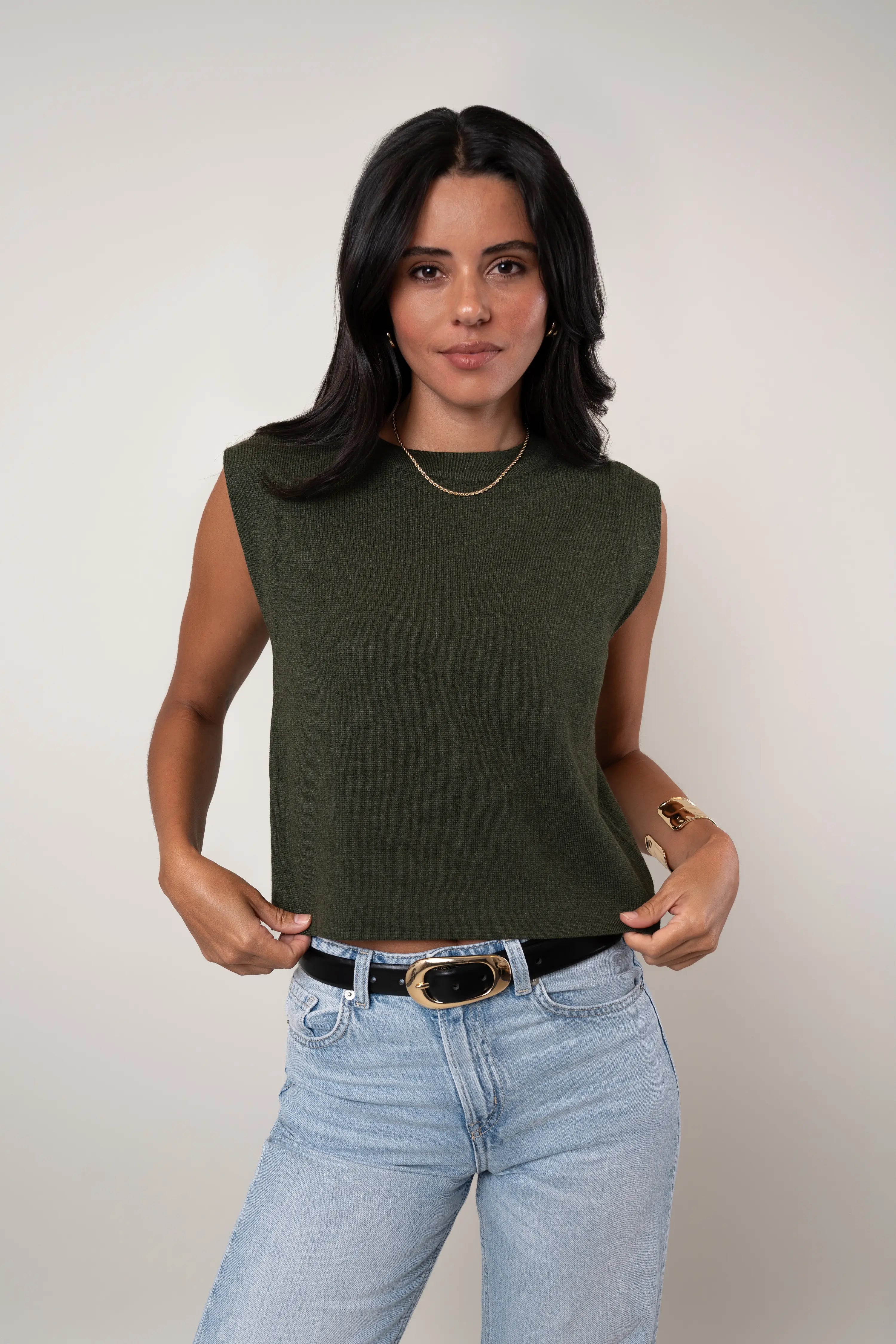 The Sleeveless Crewneck Top