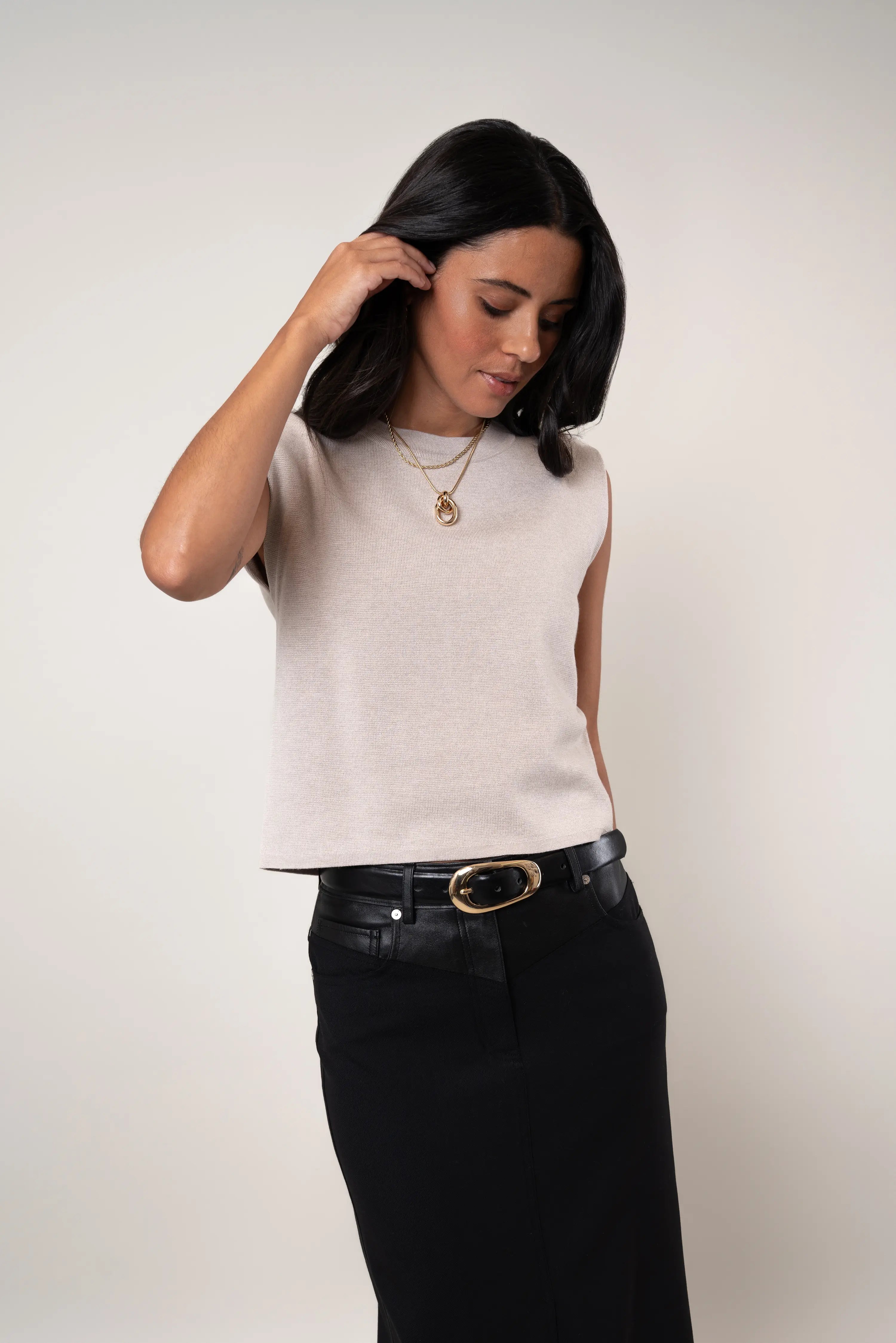 The Sleeveless Crewneck Top