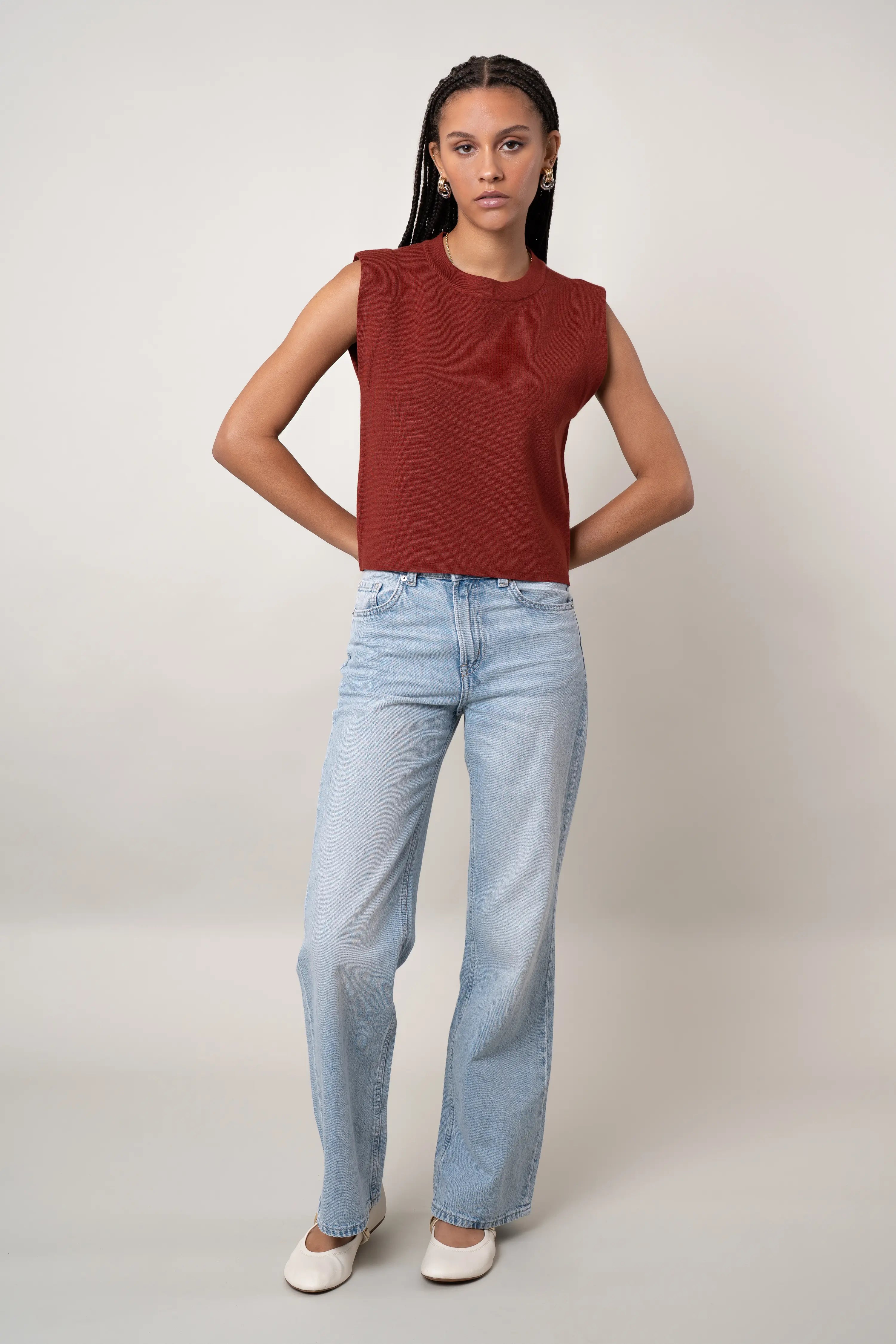 The Sleeveless Crewneck Top