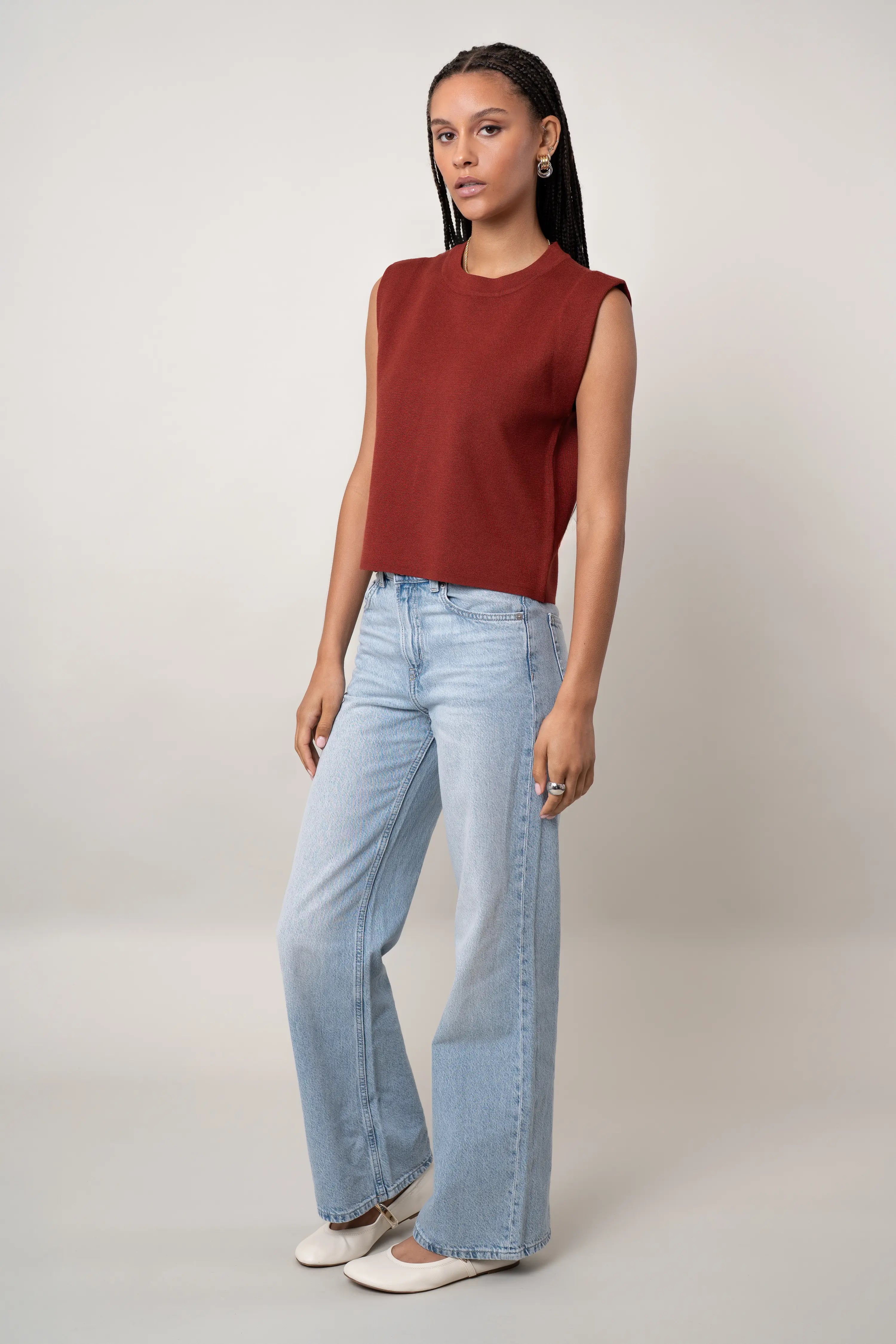 The Sleeveless Crewneck Top