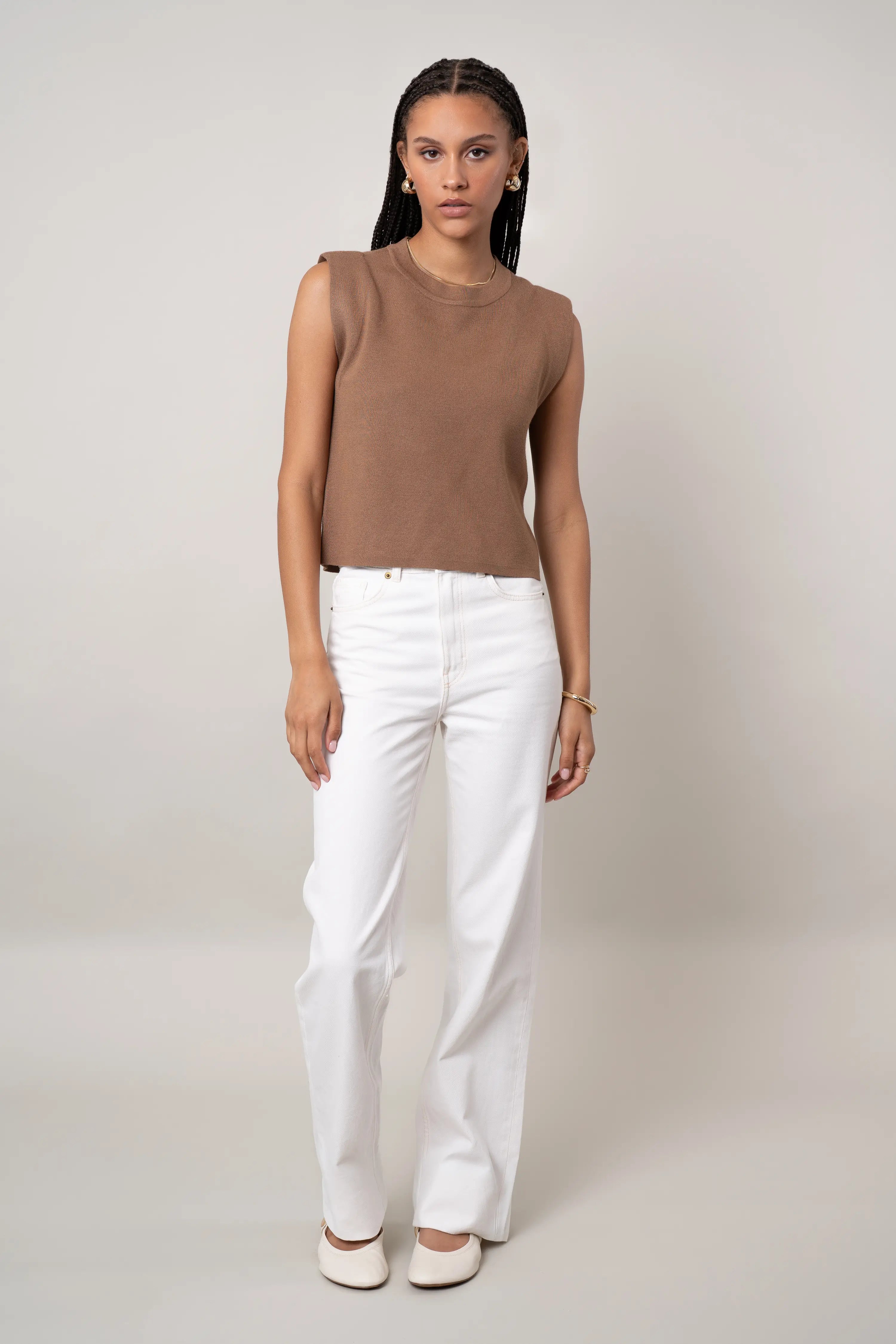 The Sleeveless Crewneck Top