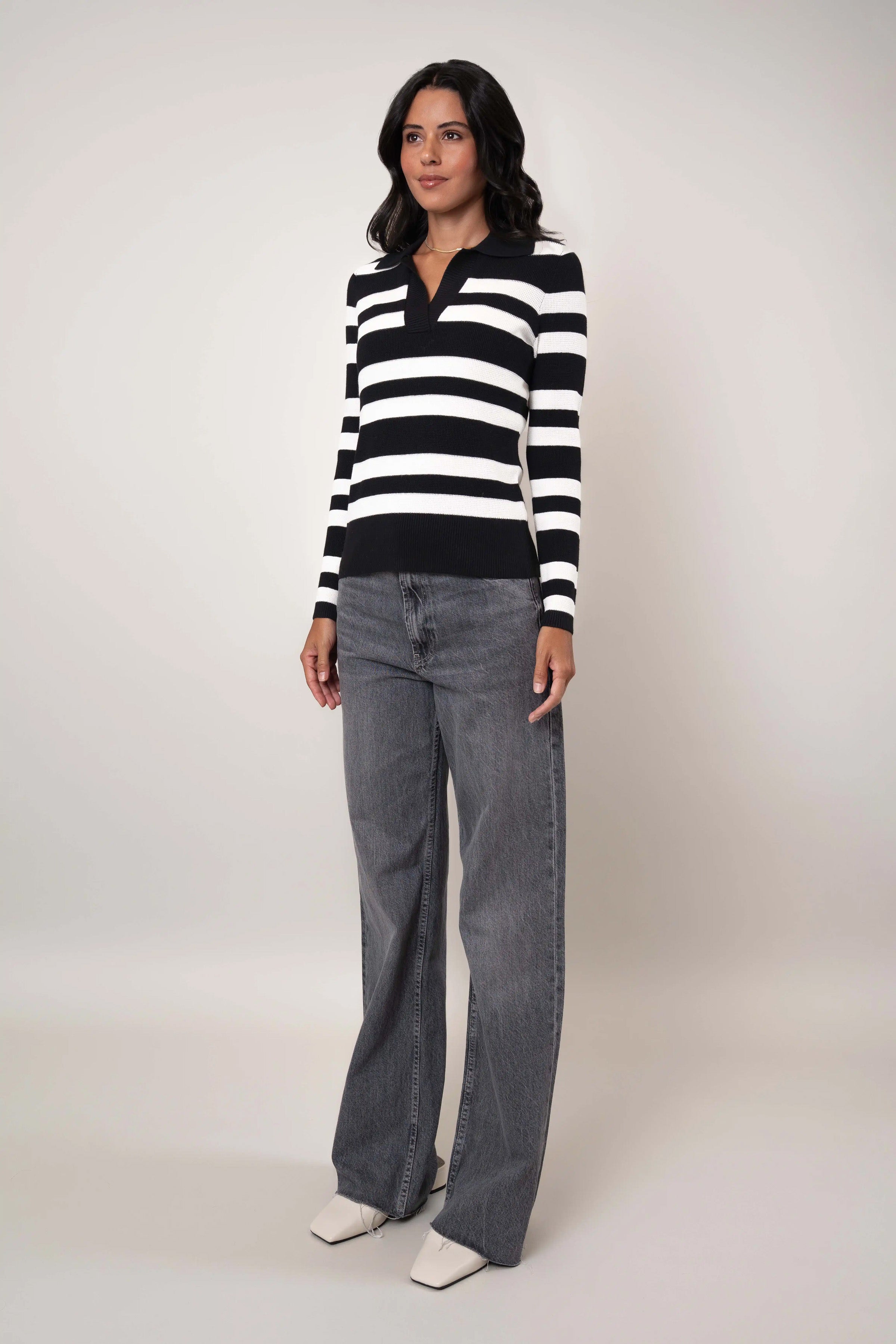 The Striped Collared Sweater