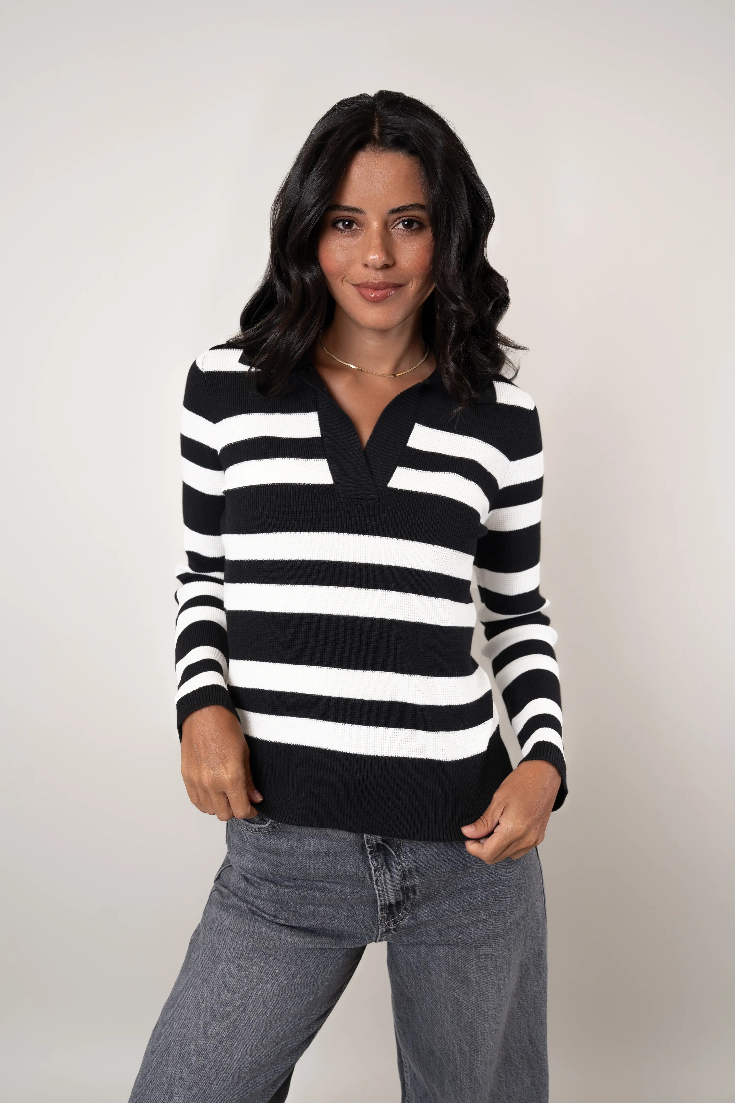 The Striped Collared Sweater
