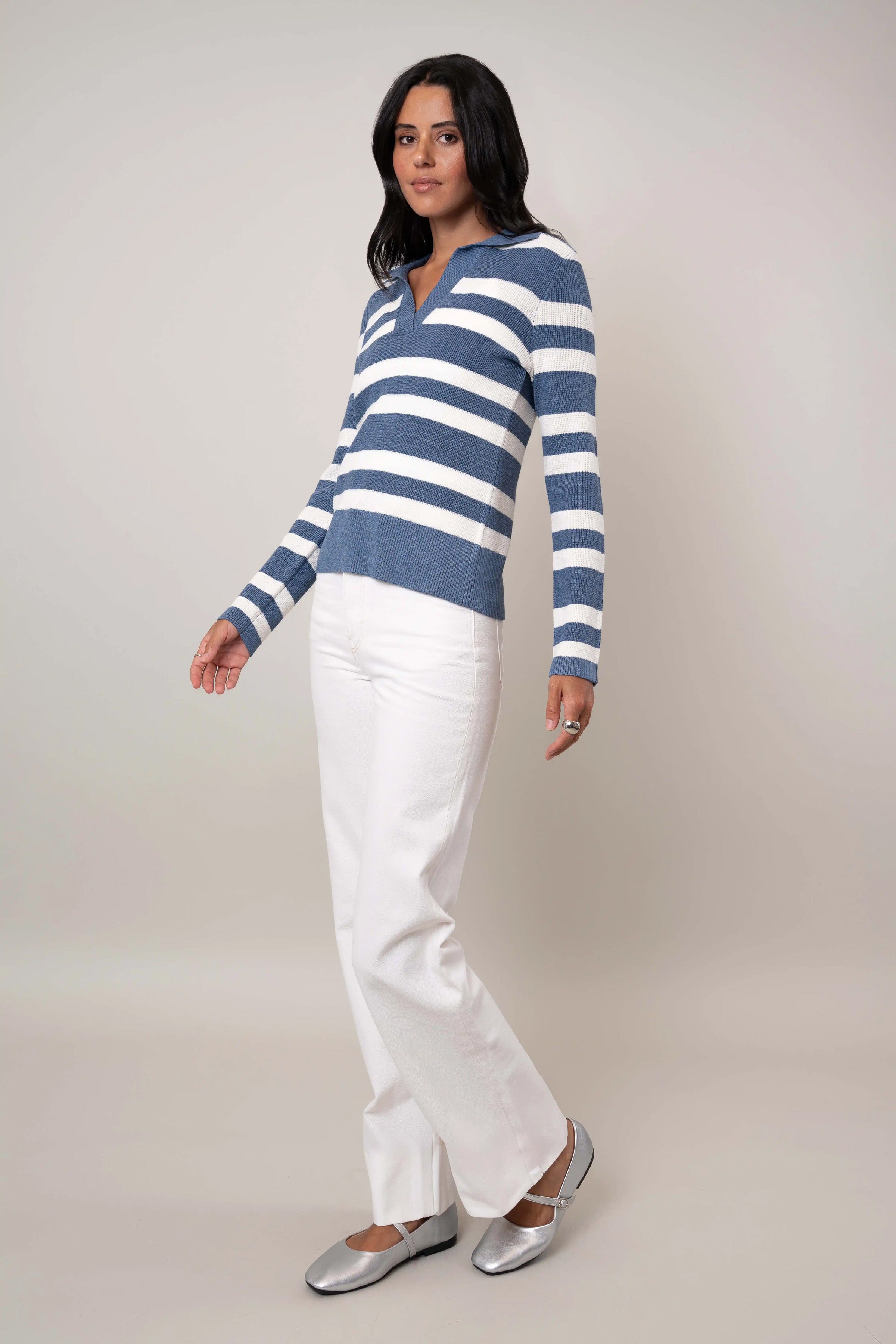 The Striped Collared Sweater
