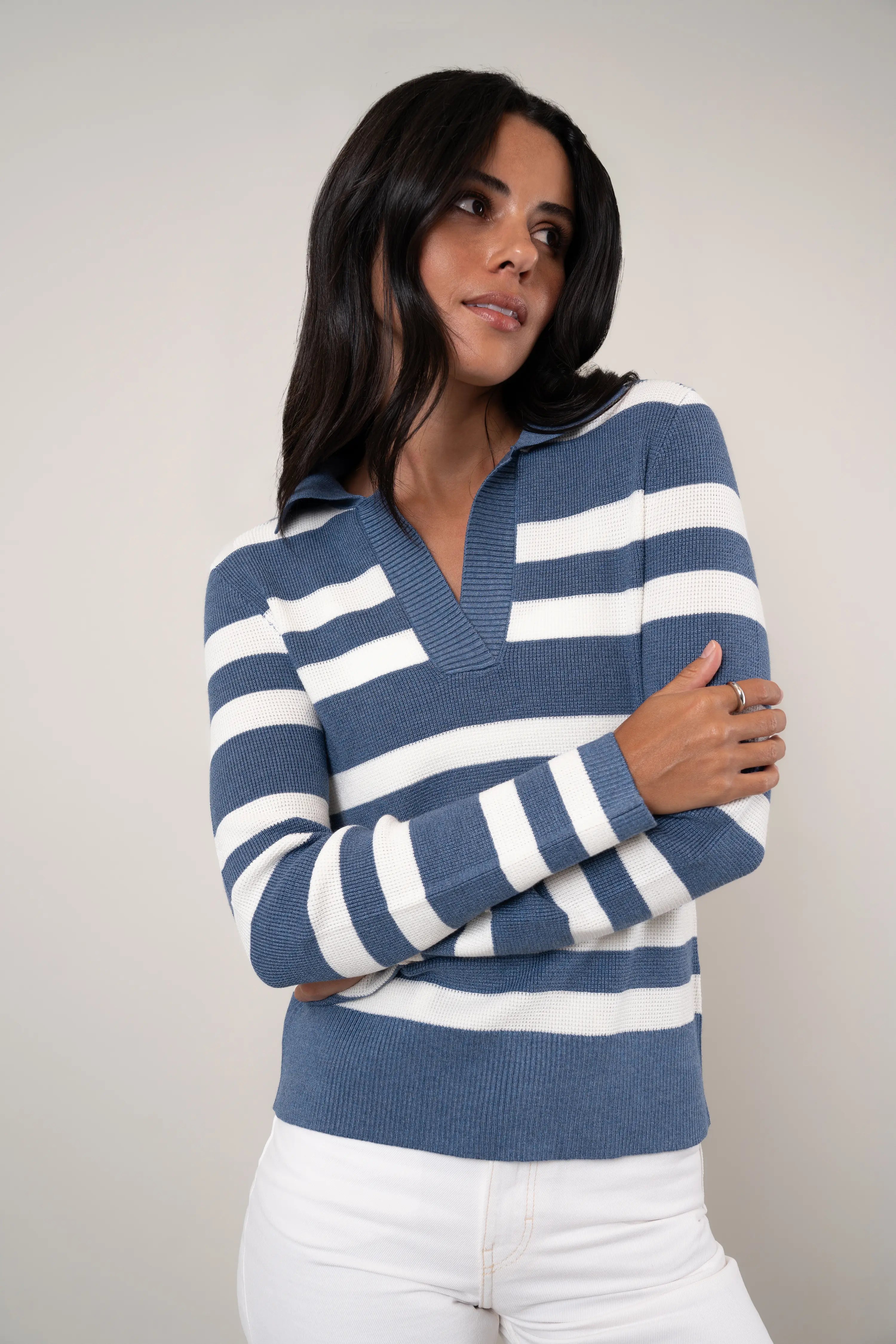 The Striped Collared Sweater