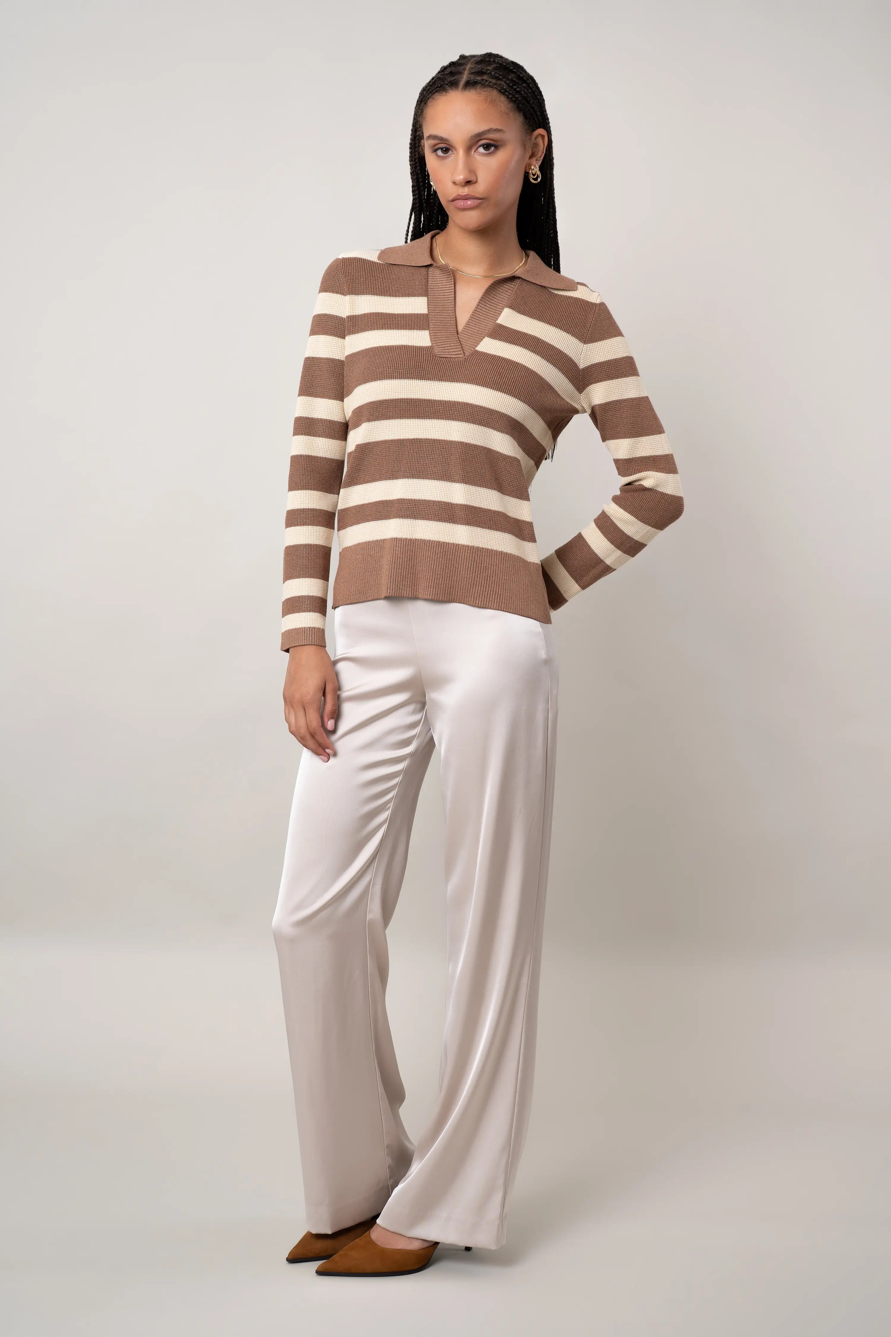 The Striped Collared Sweater