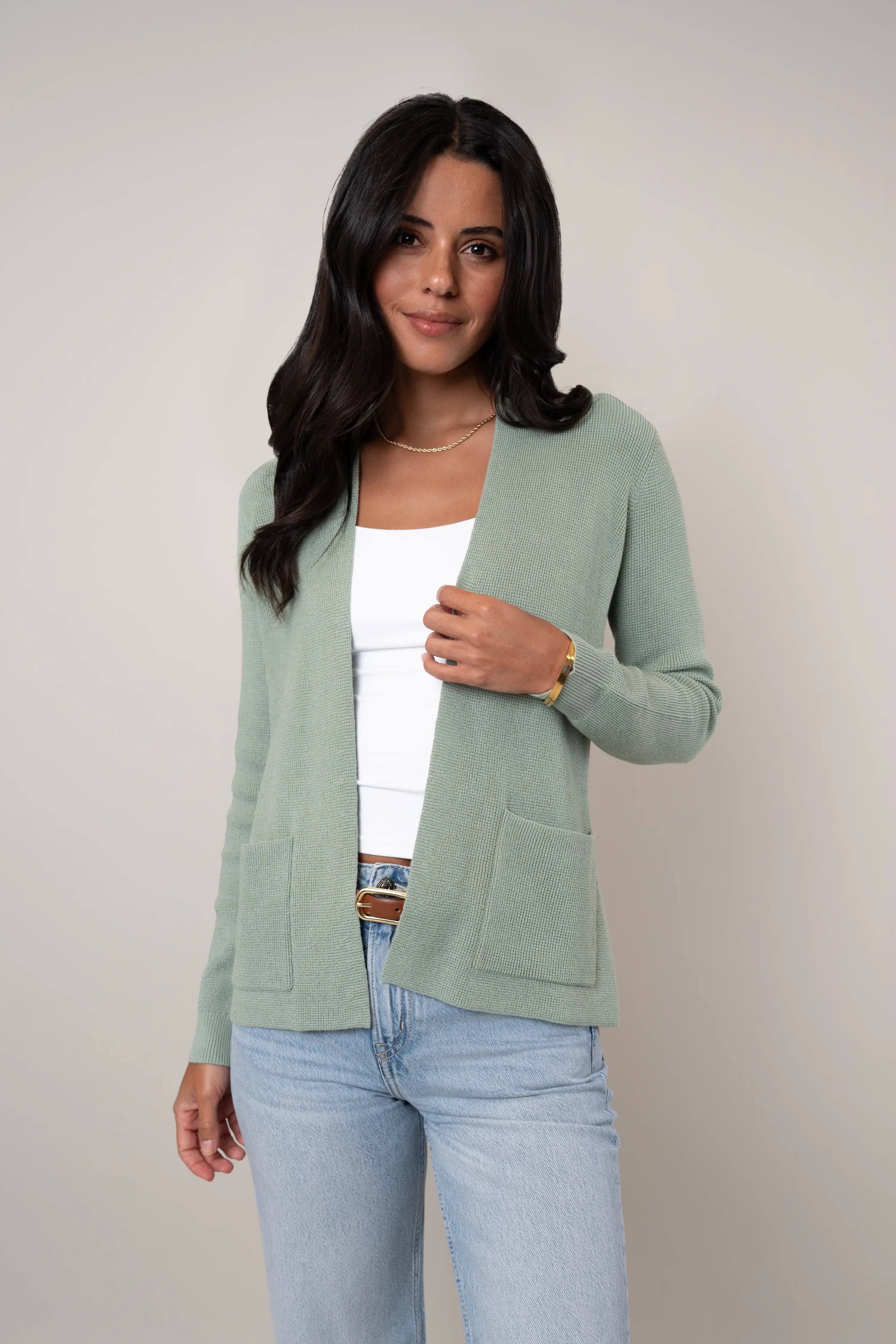 The Waffle Stitch Open Cardigan
