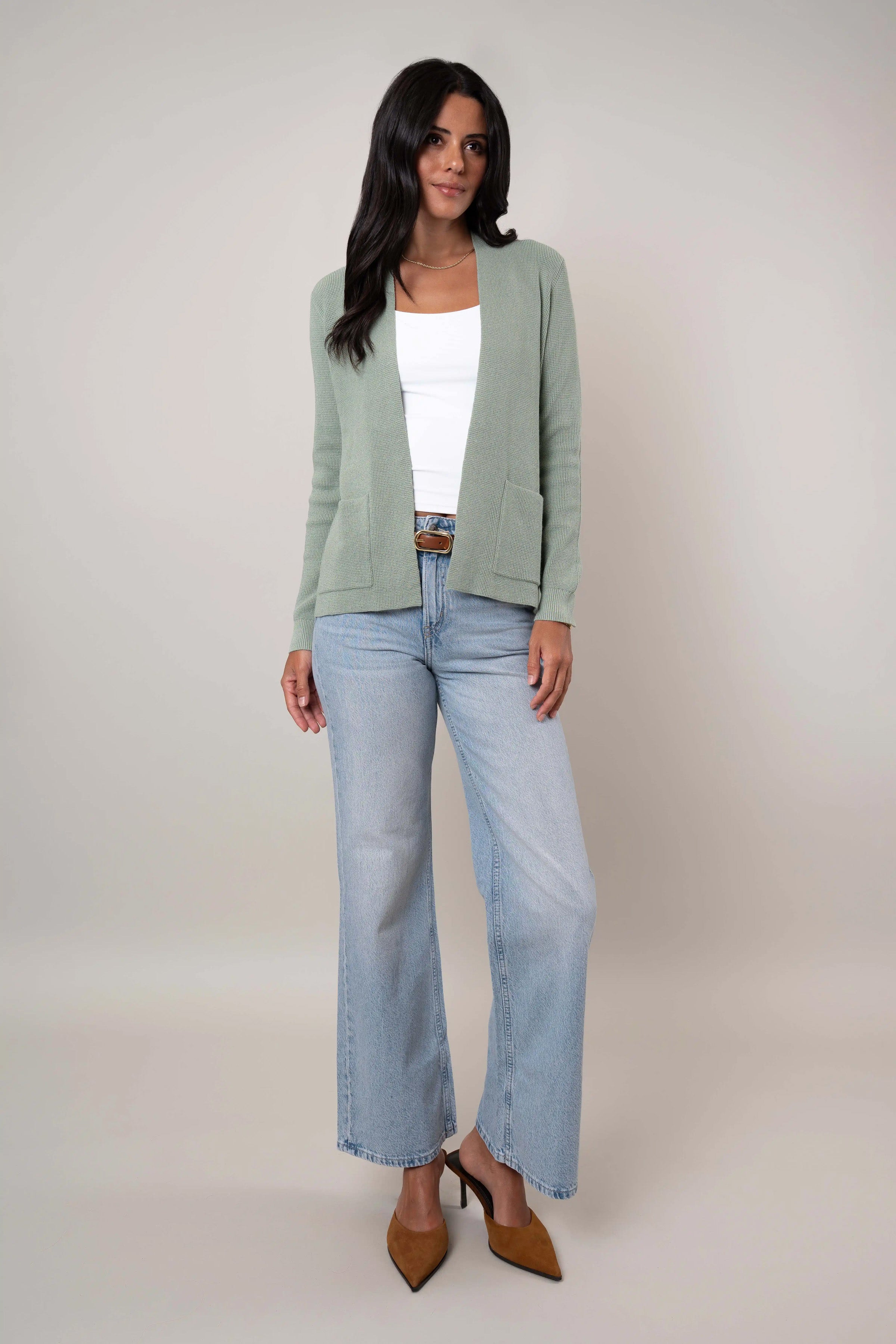 The Waffle Stitch Open Cardigan