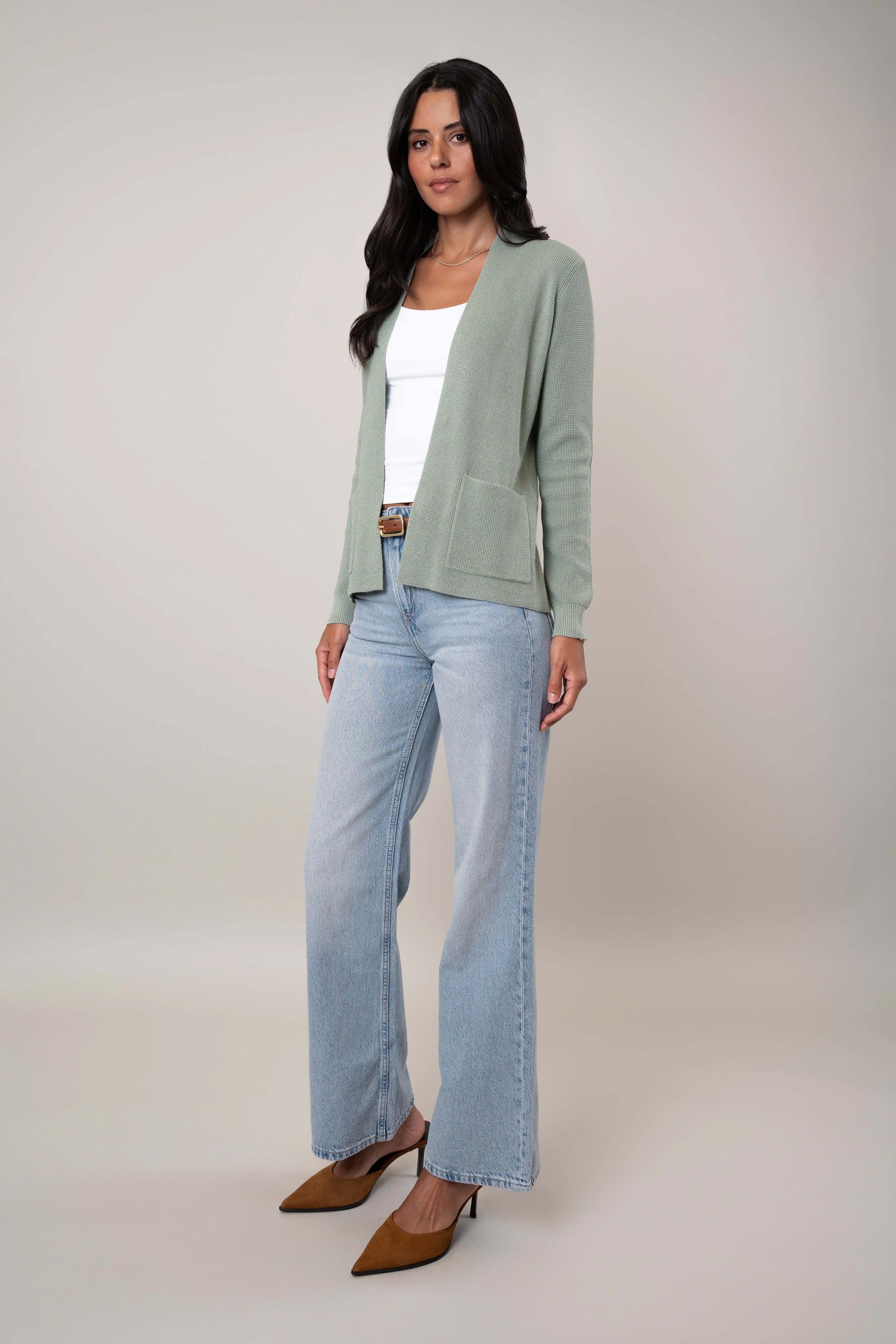 The Waffle Stitch Open Cardigan