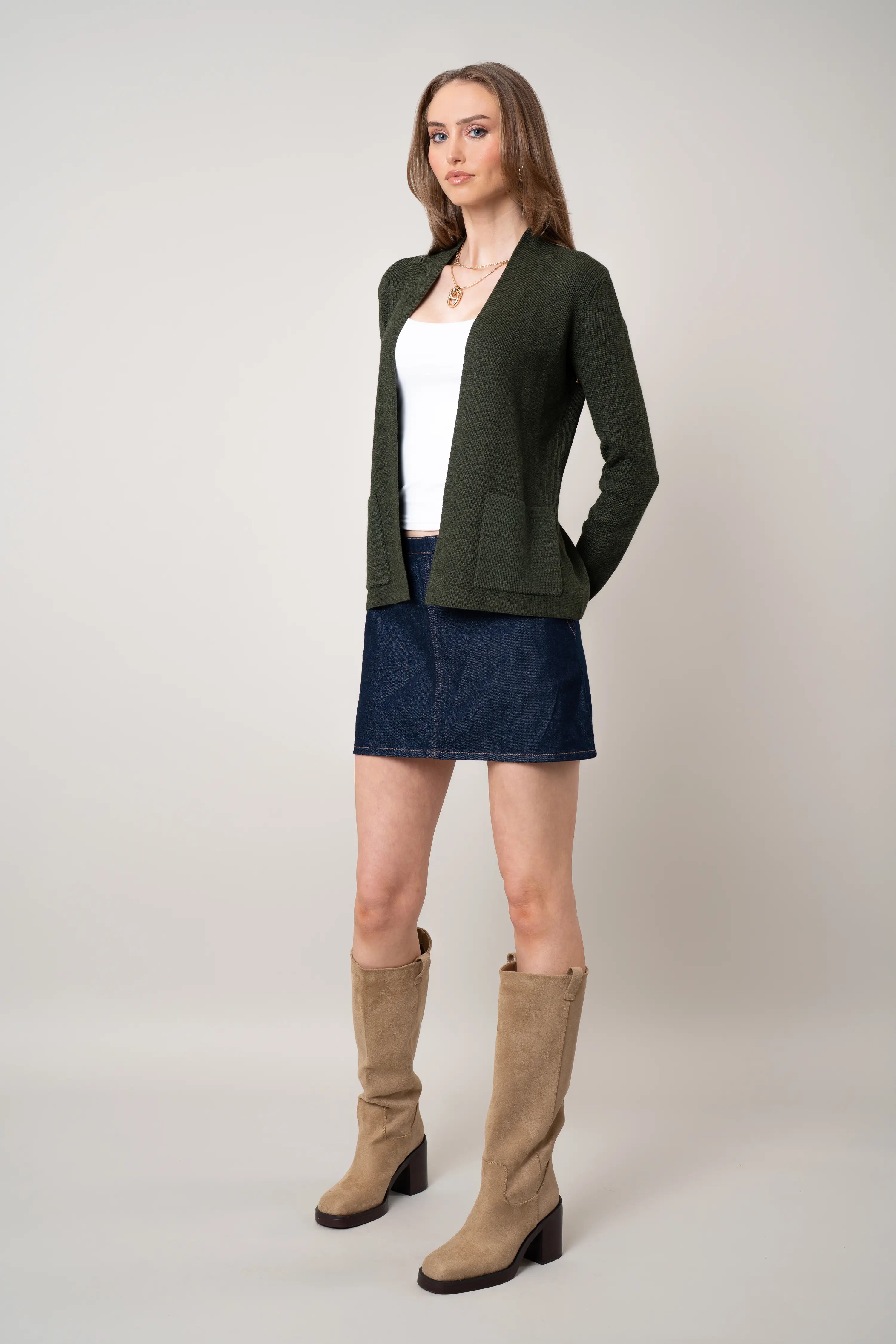 The Waffle Stitch Open Cardigan