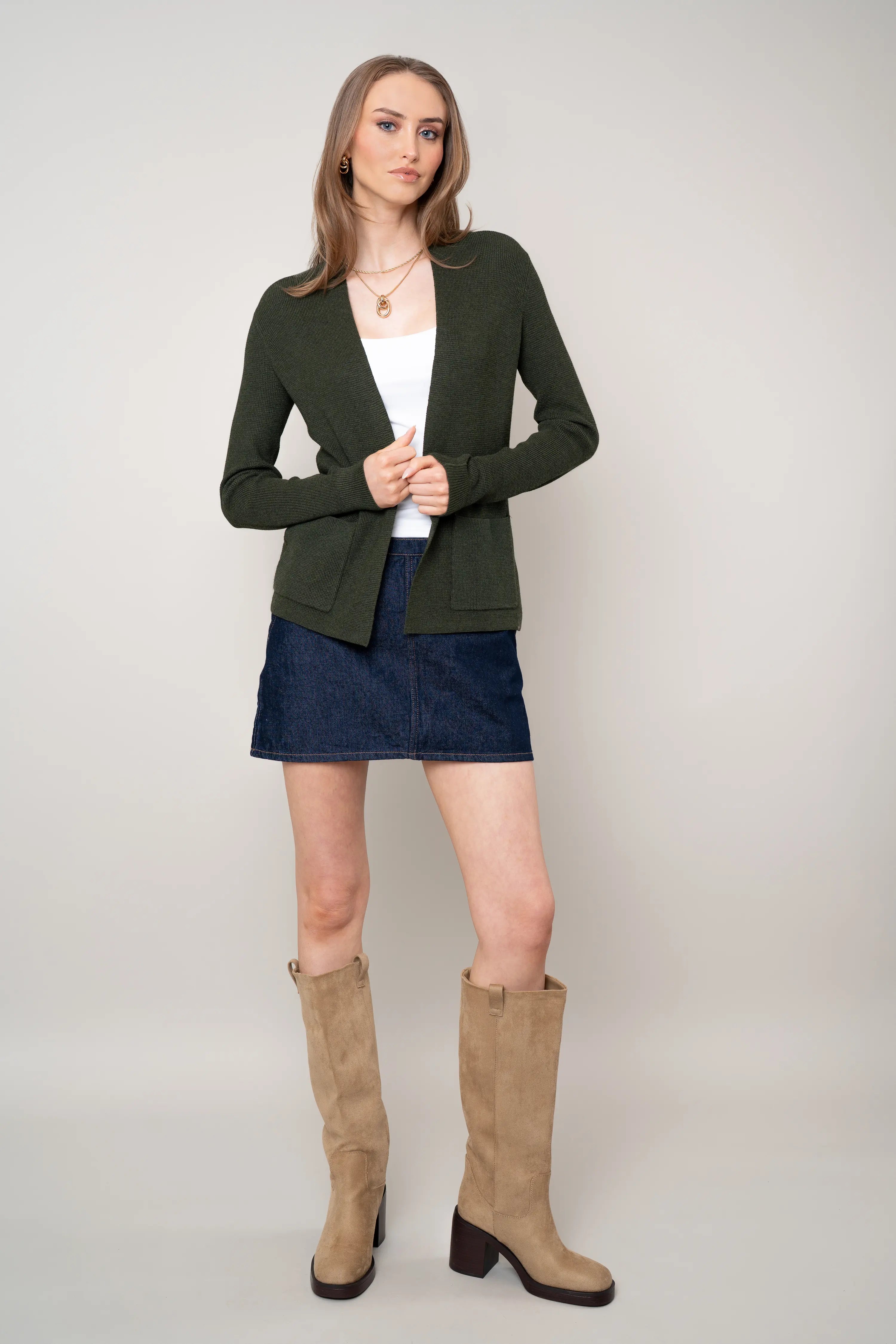 The Waffle Stitch Open Cardigan