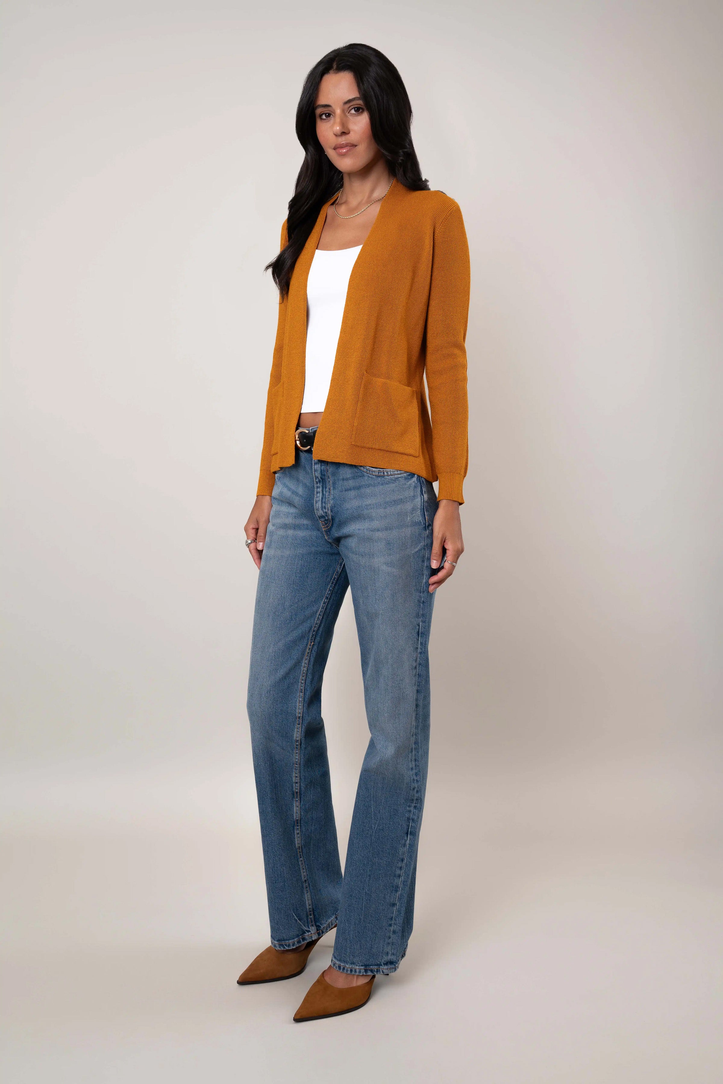 The Waffle Stitch Open Cardigan