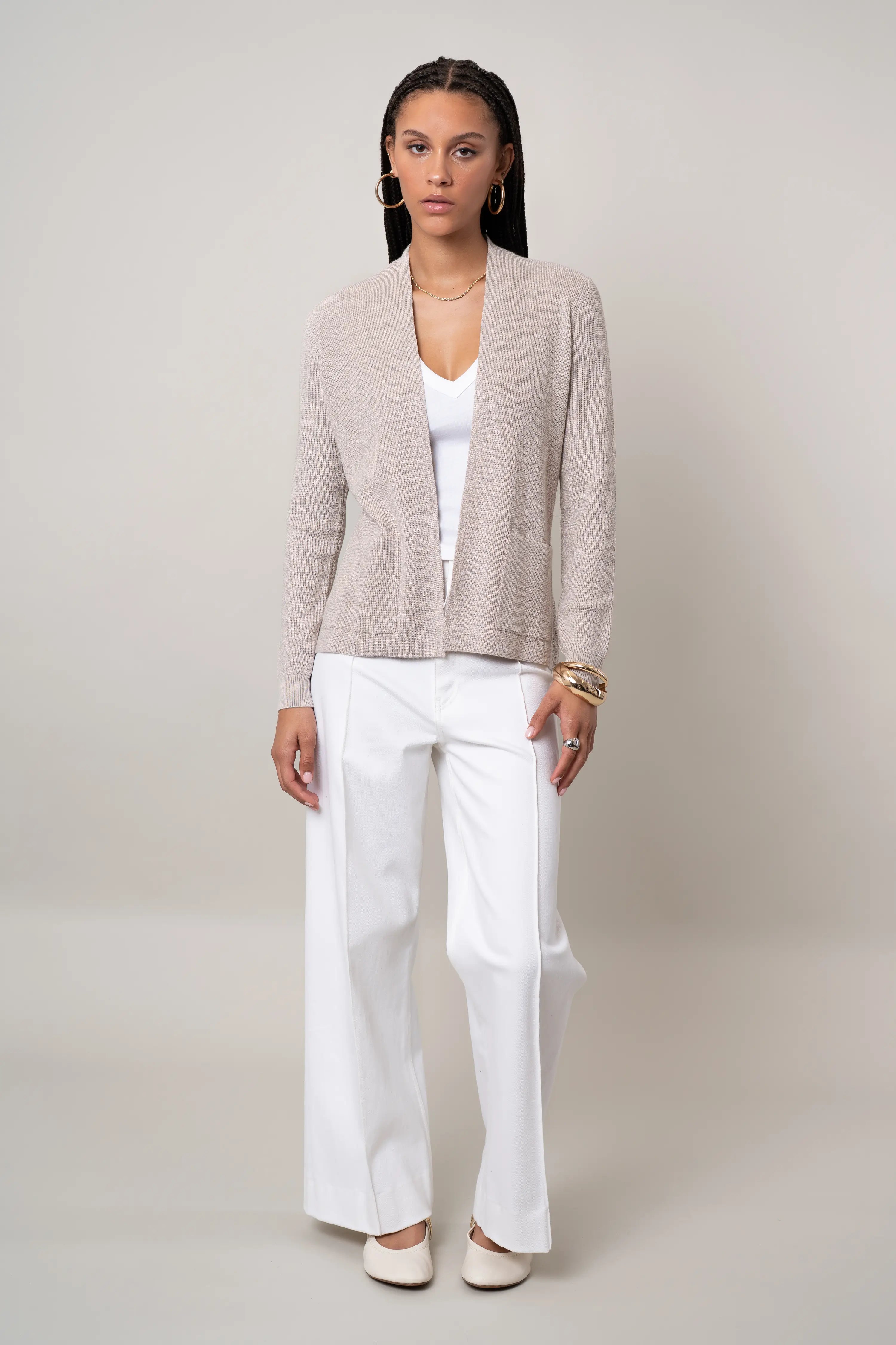 The Waffle Stitch Open Cardigan