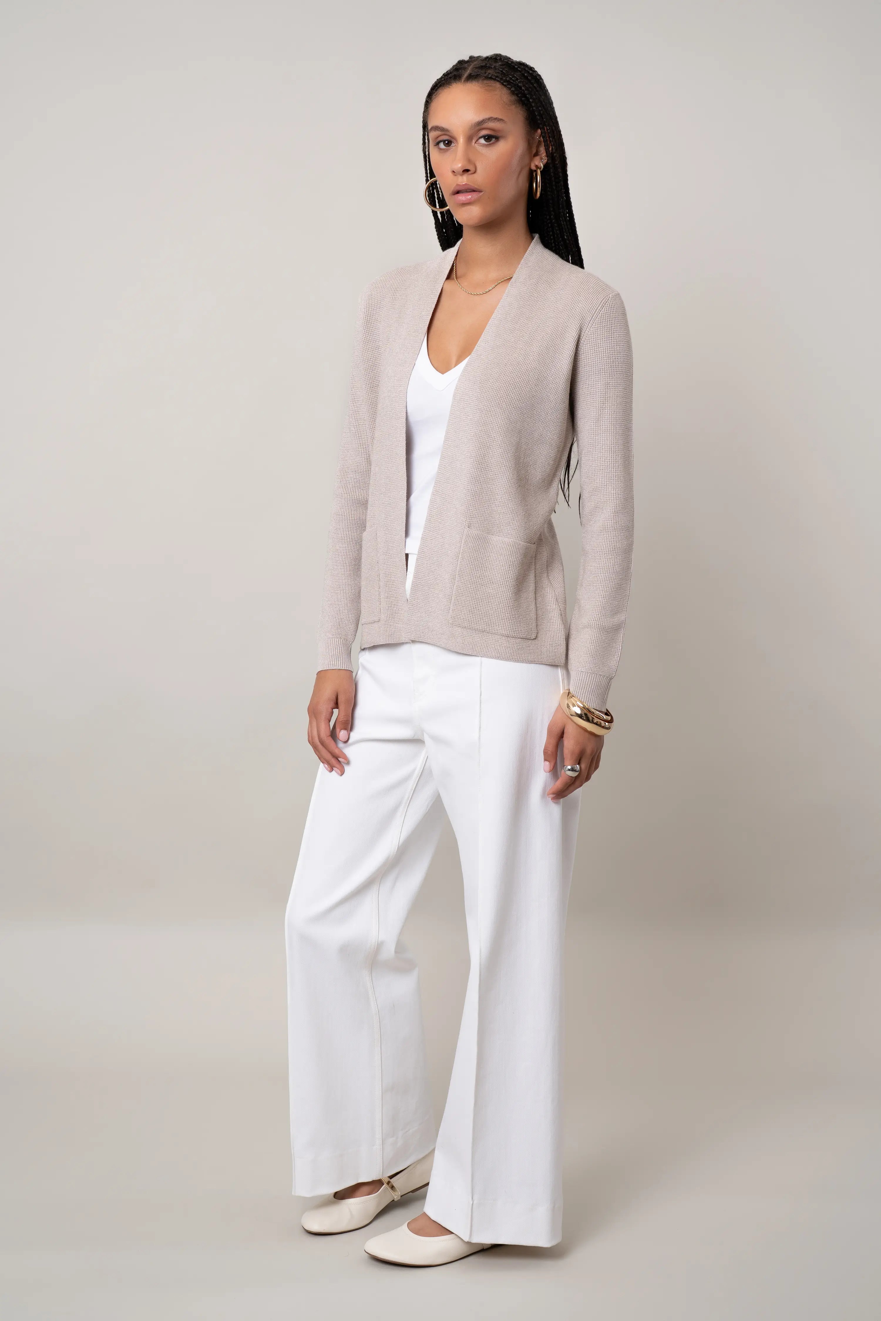 The Waffle Stitch Open Cardigan