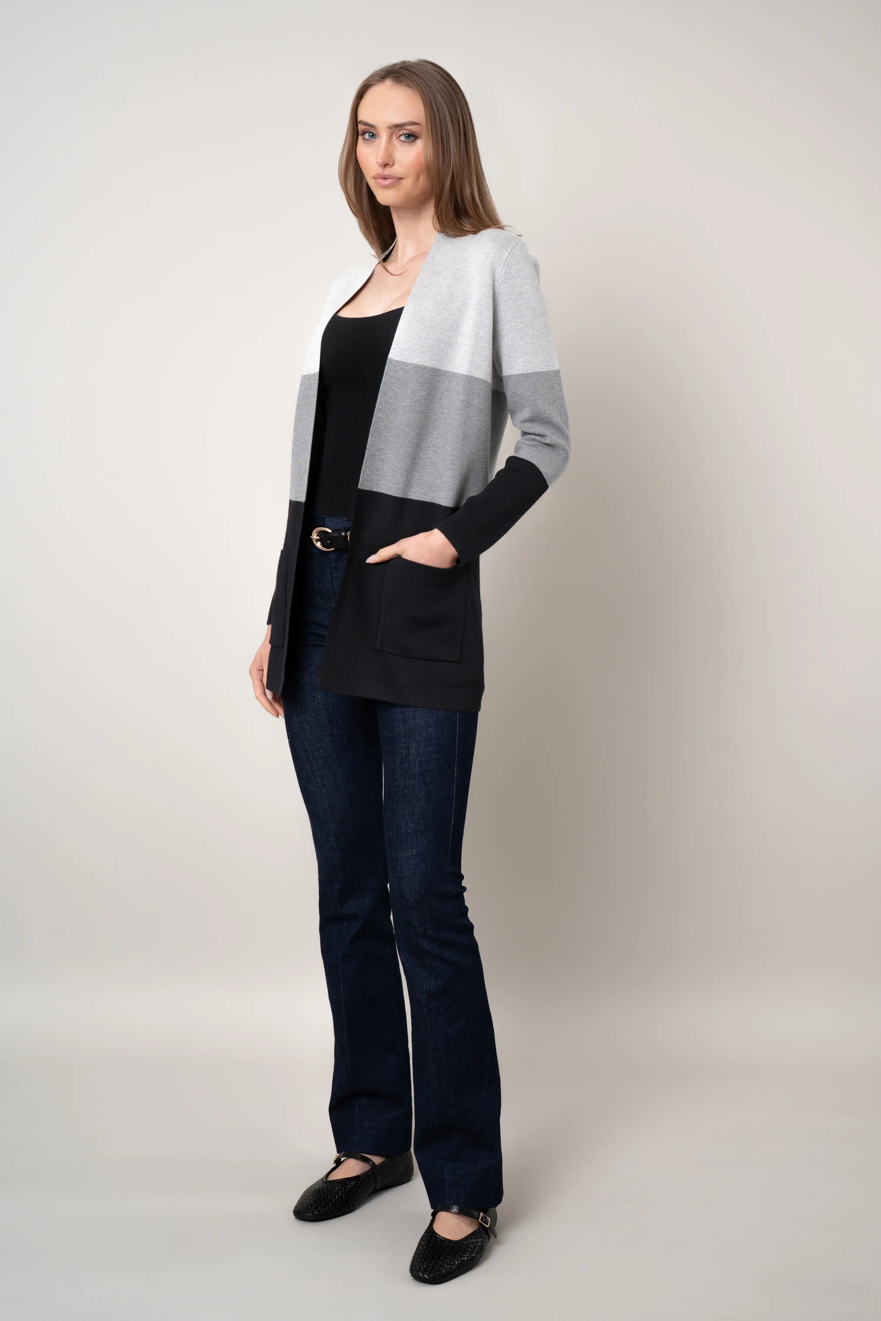 The Colorblock Open Cardigan