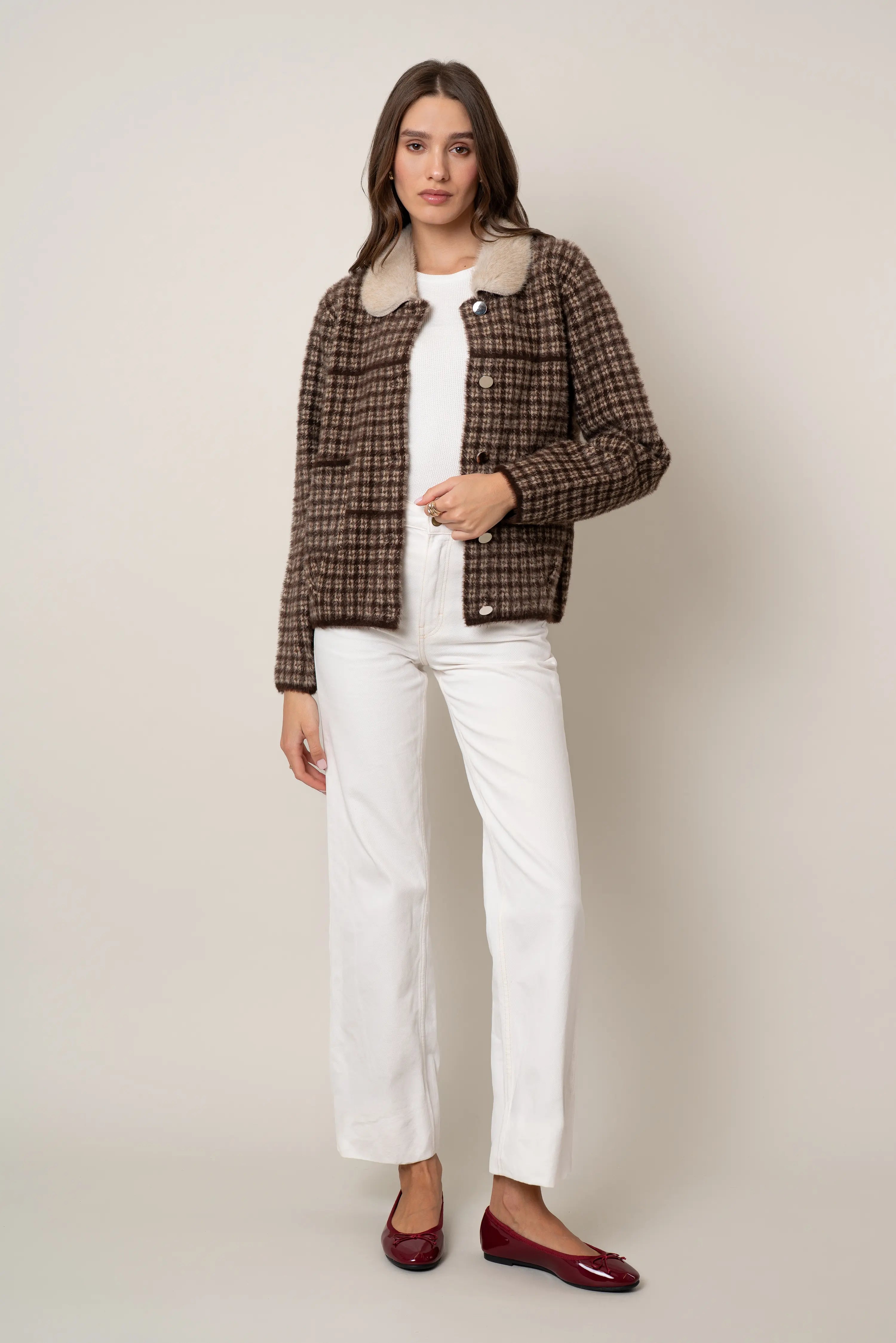 The Checked Faux Collar Jacket