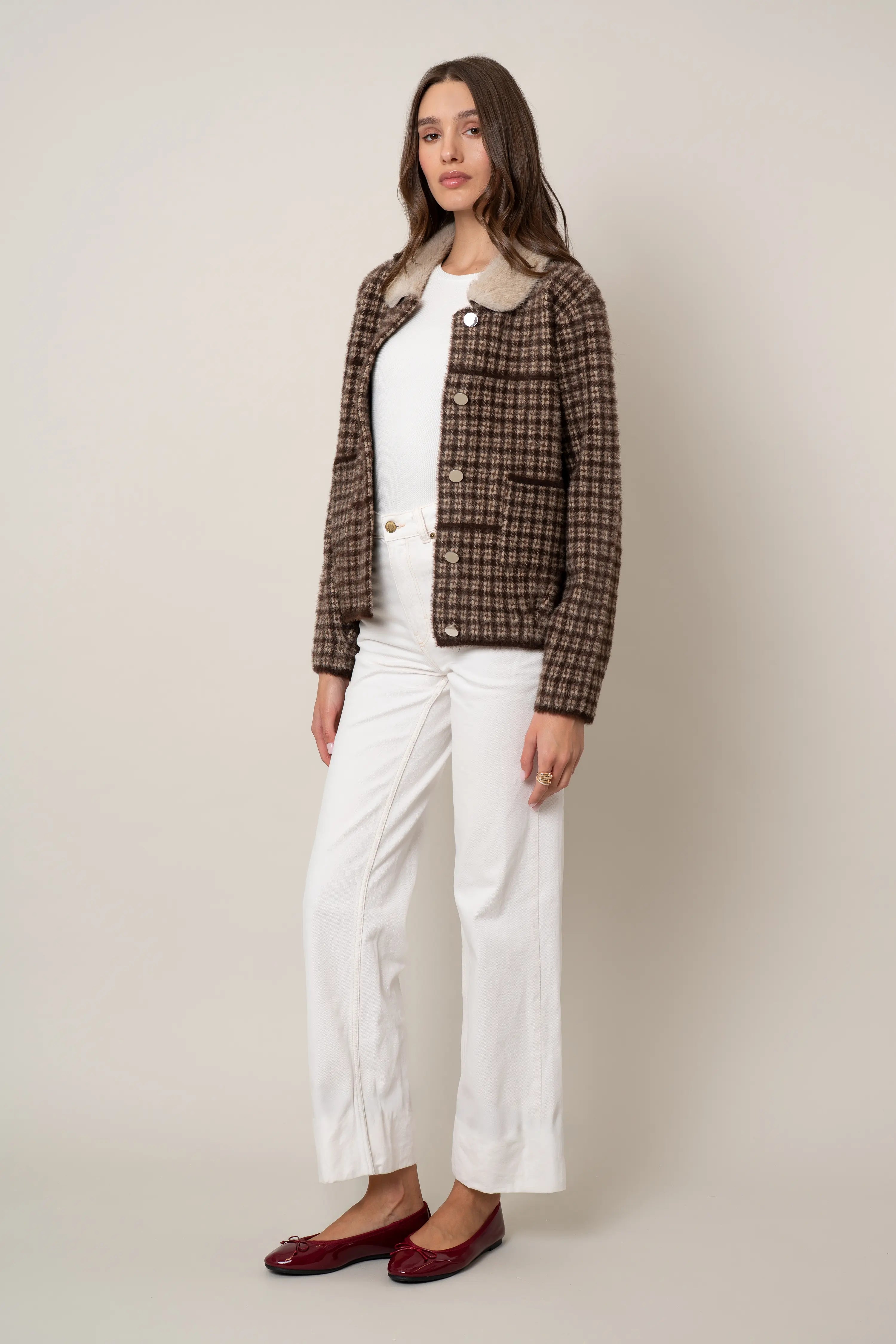 The Checked Faux Collar Jacket