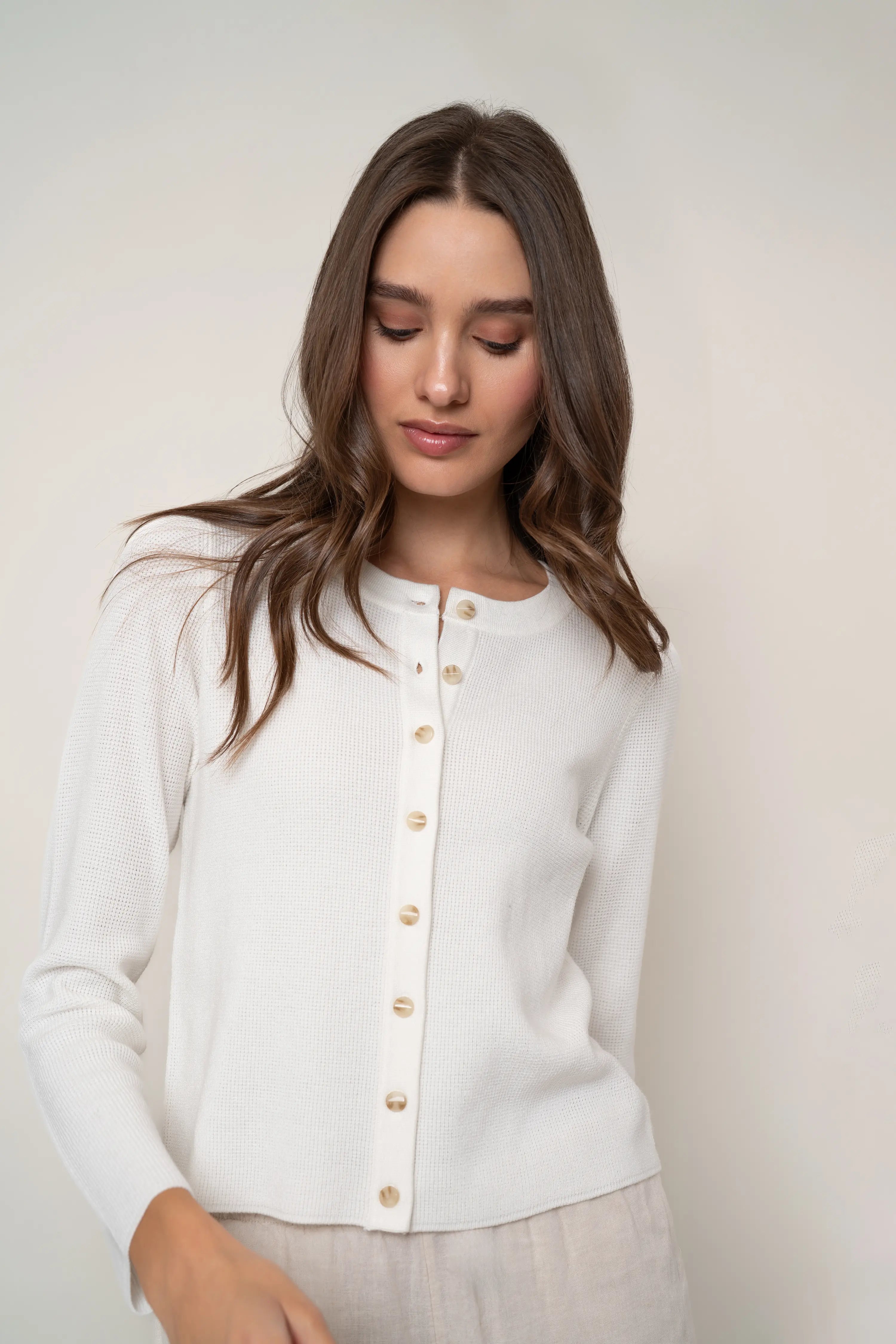 The Monochrome Button Cardigan