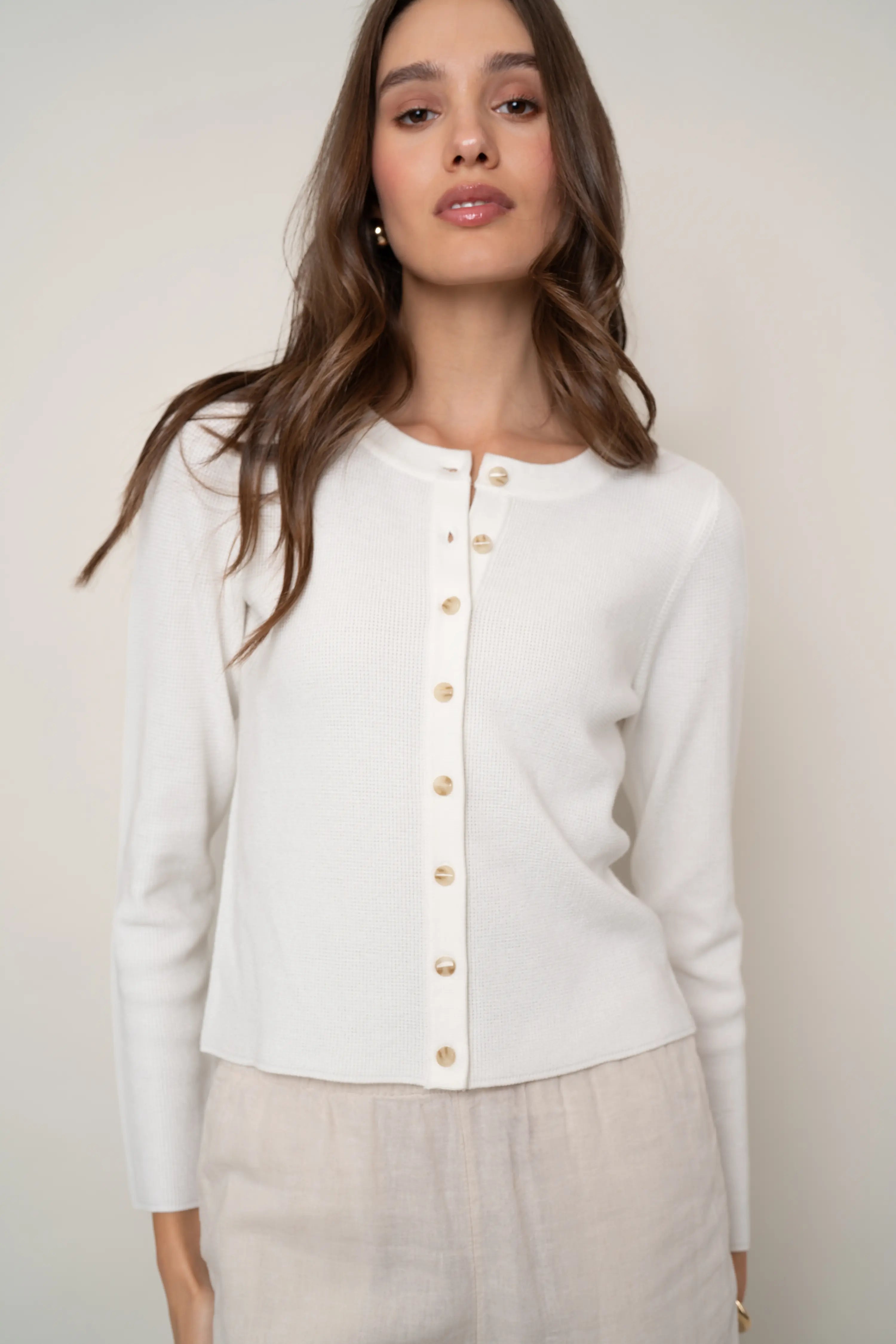 The Monochrome Button Cardigan