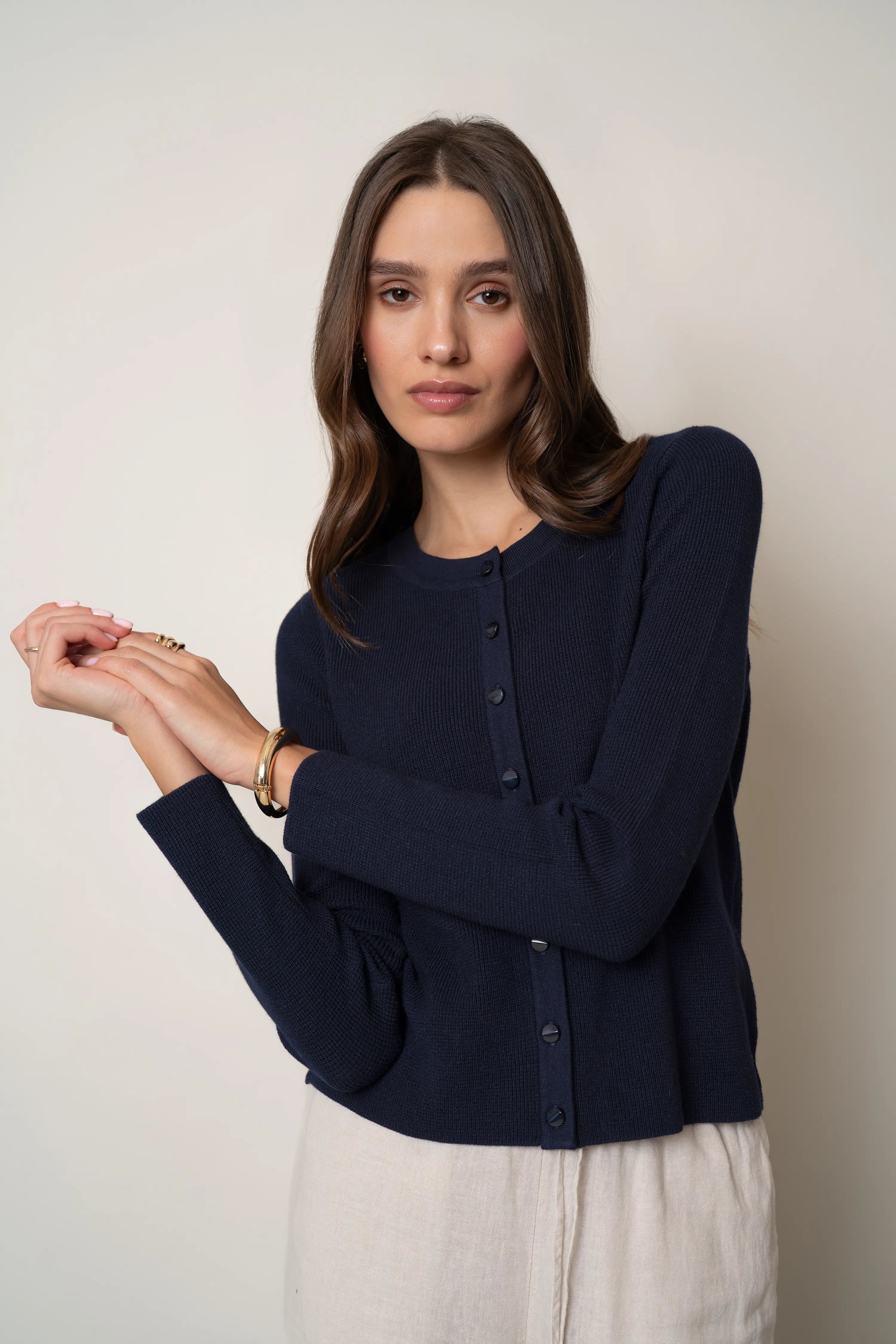 The Monochrome Button Cardigan