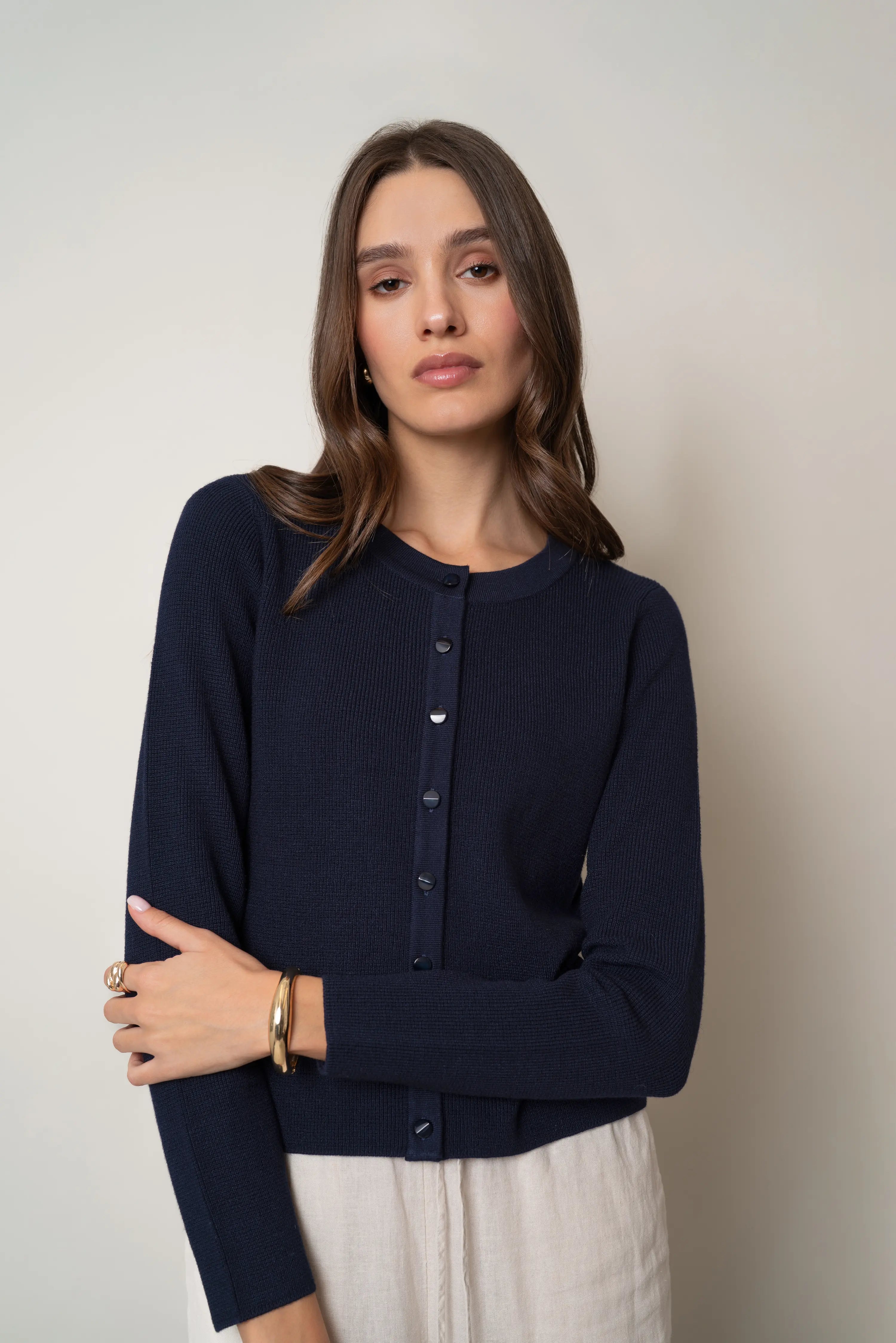 The Monochrome Button Cardigan