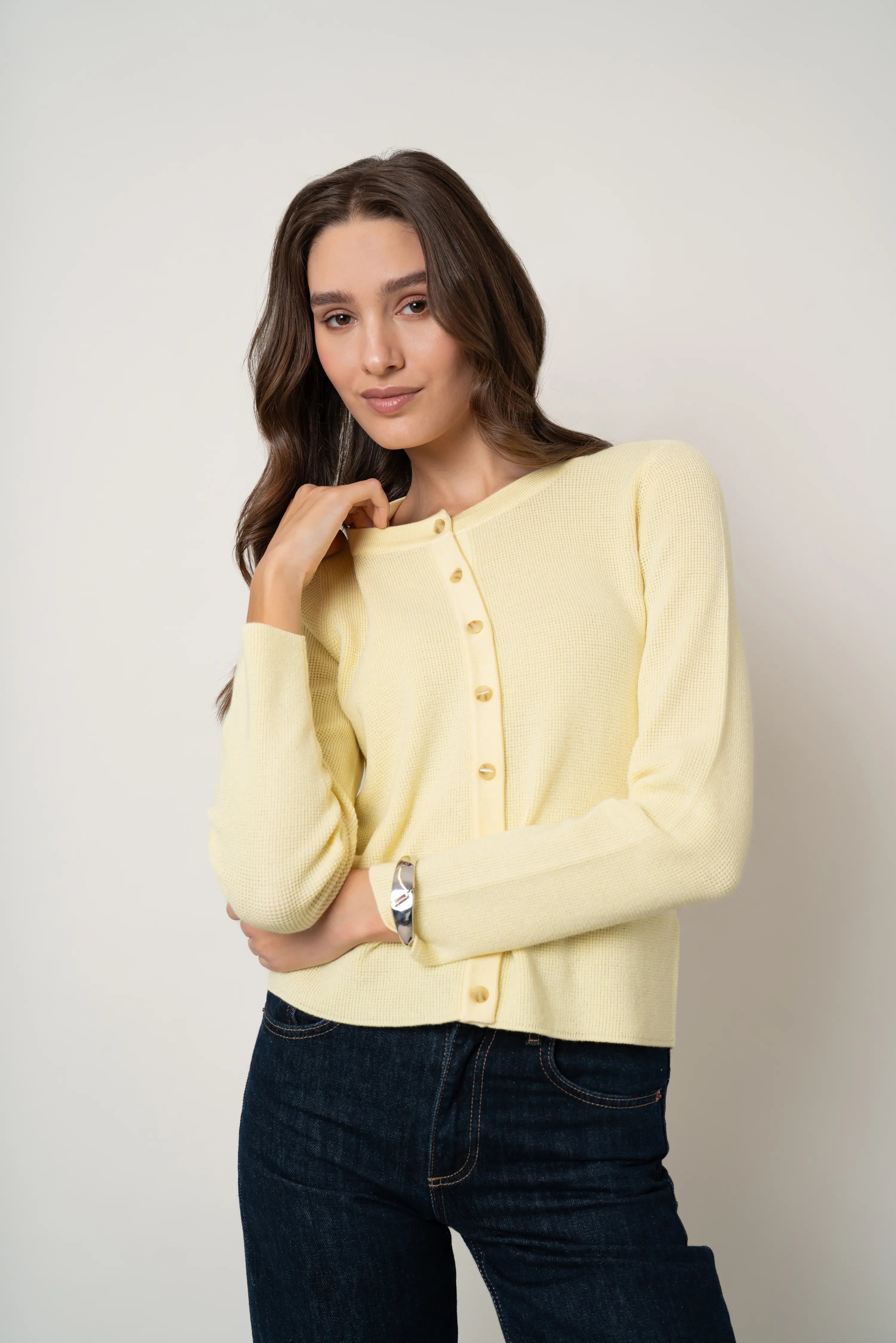 The Monochrome Button Cardigan