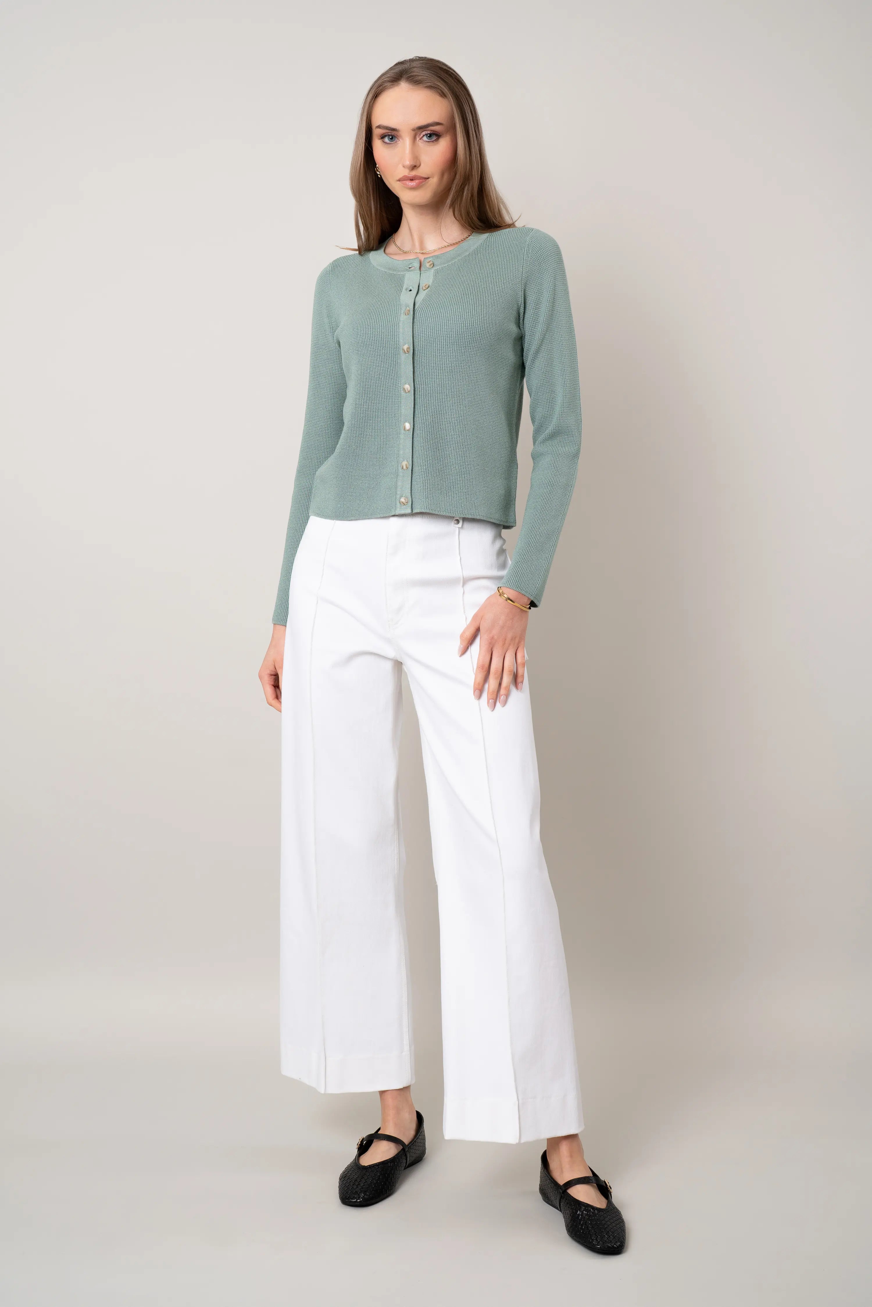 The Monochrome Button Cardigan