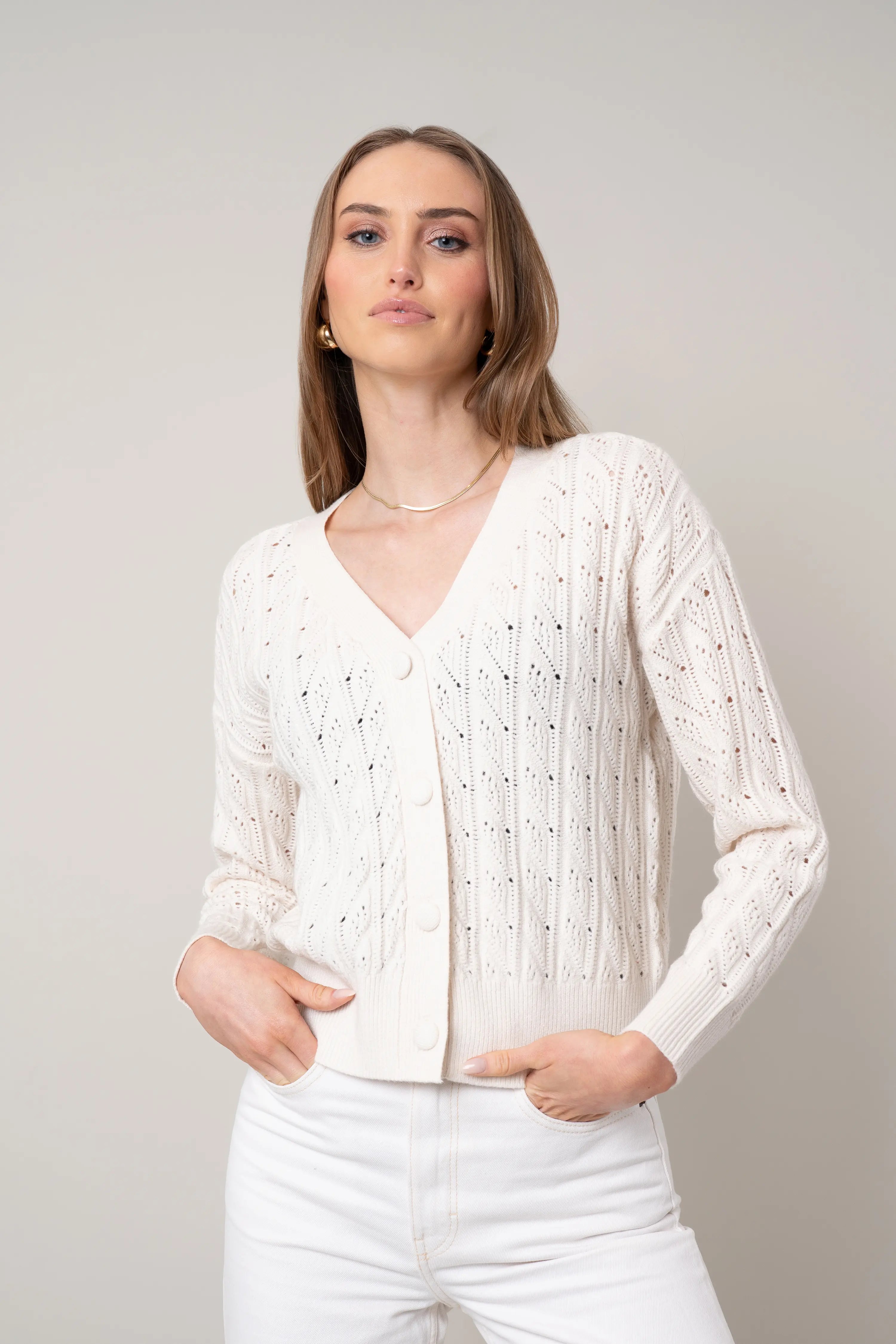 The Textured Pointelle Cardigan