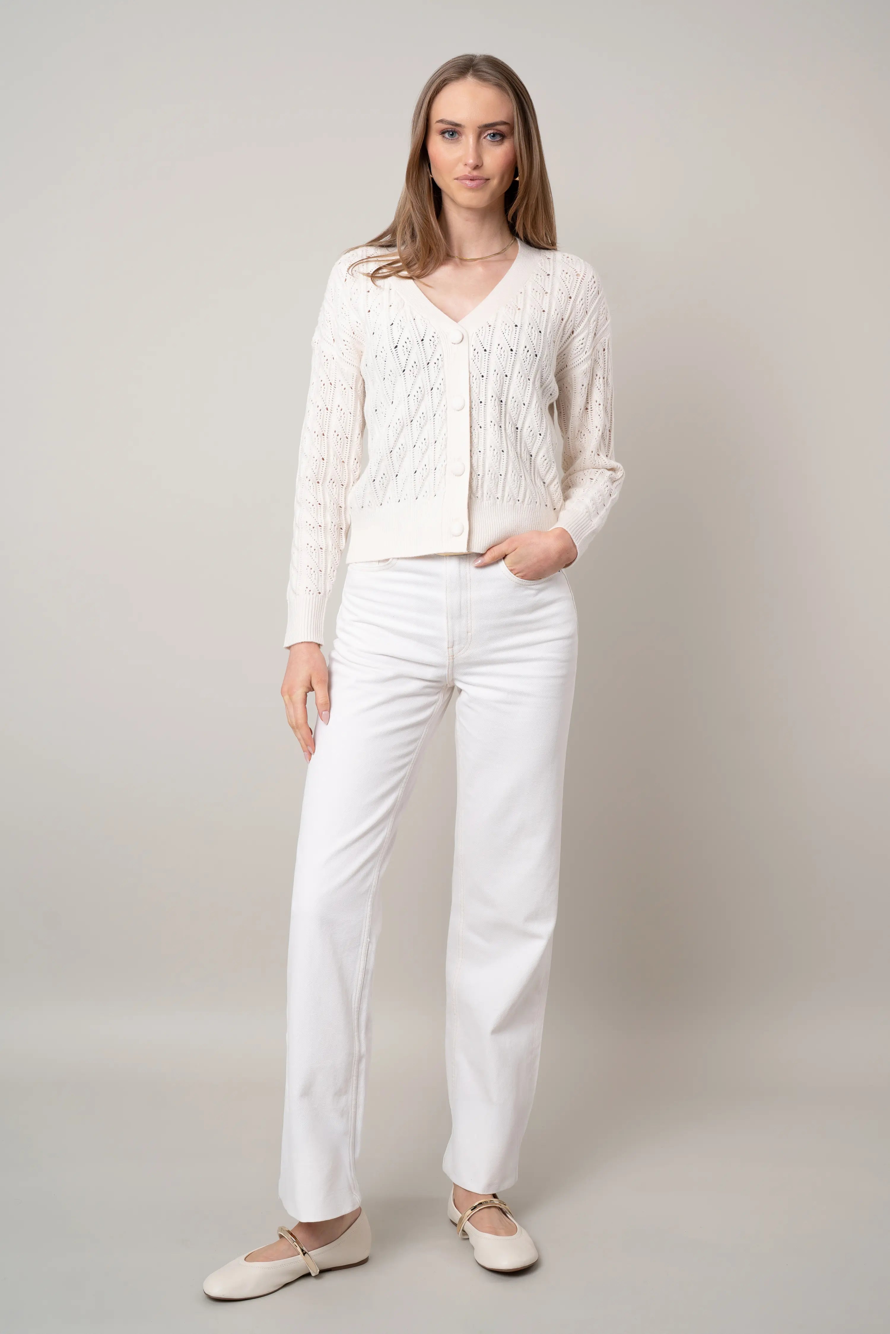 The Textured Pointelle Cardigan