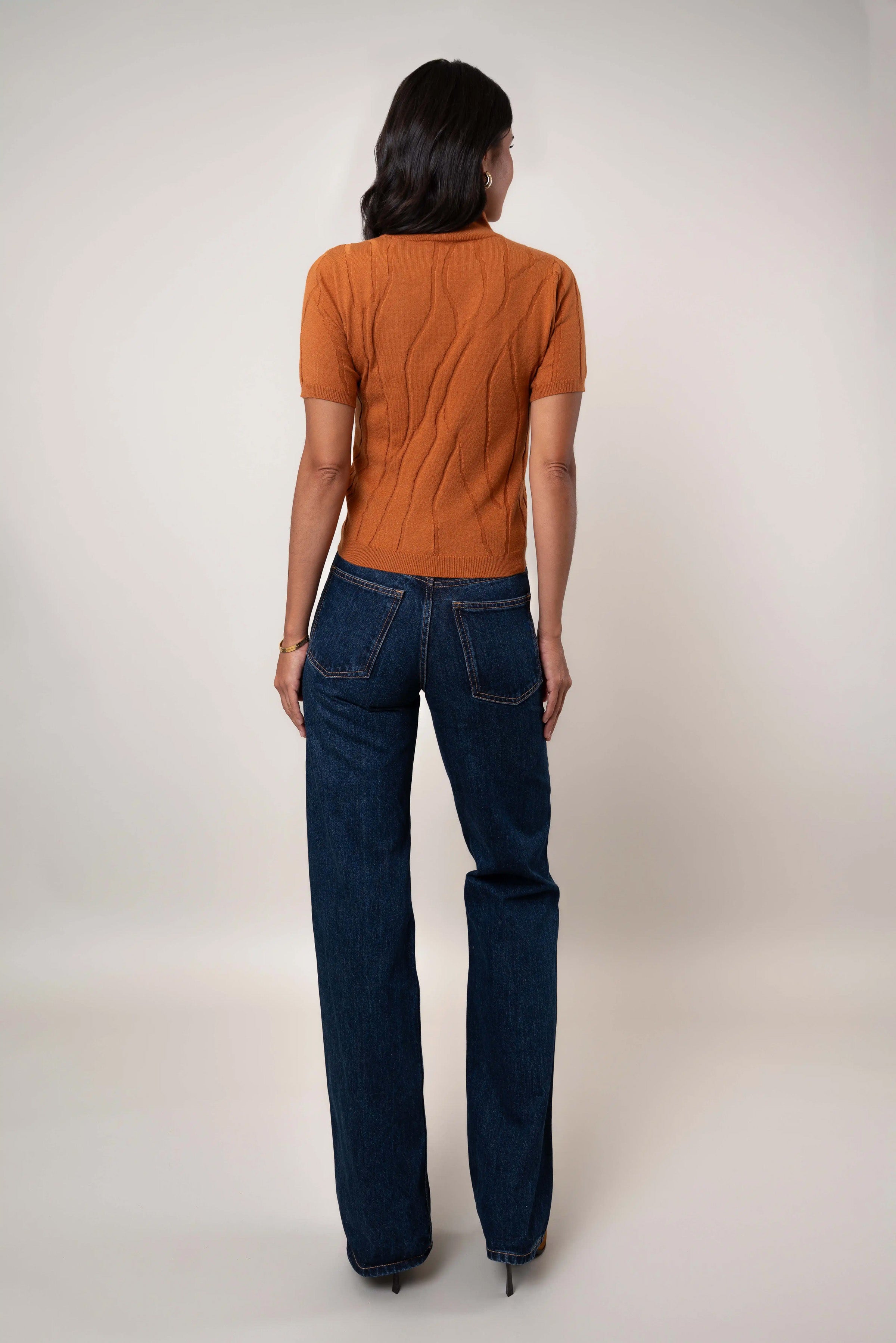 The Mock Neck Cable Tee