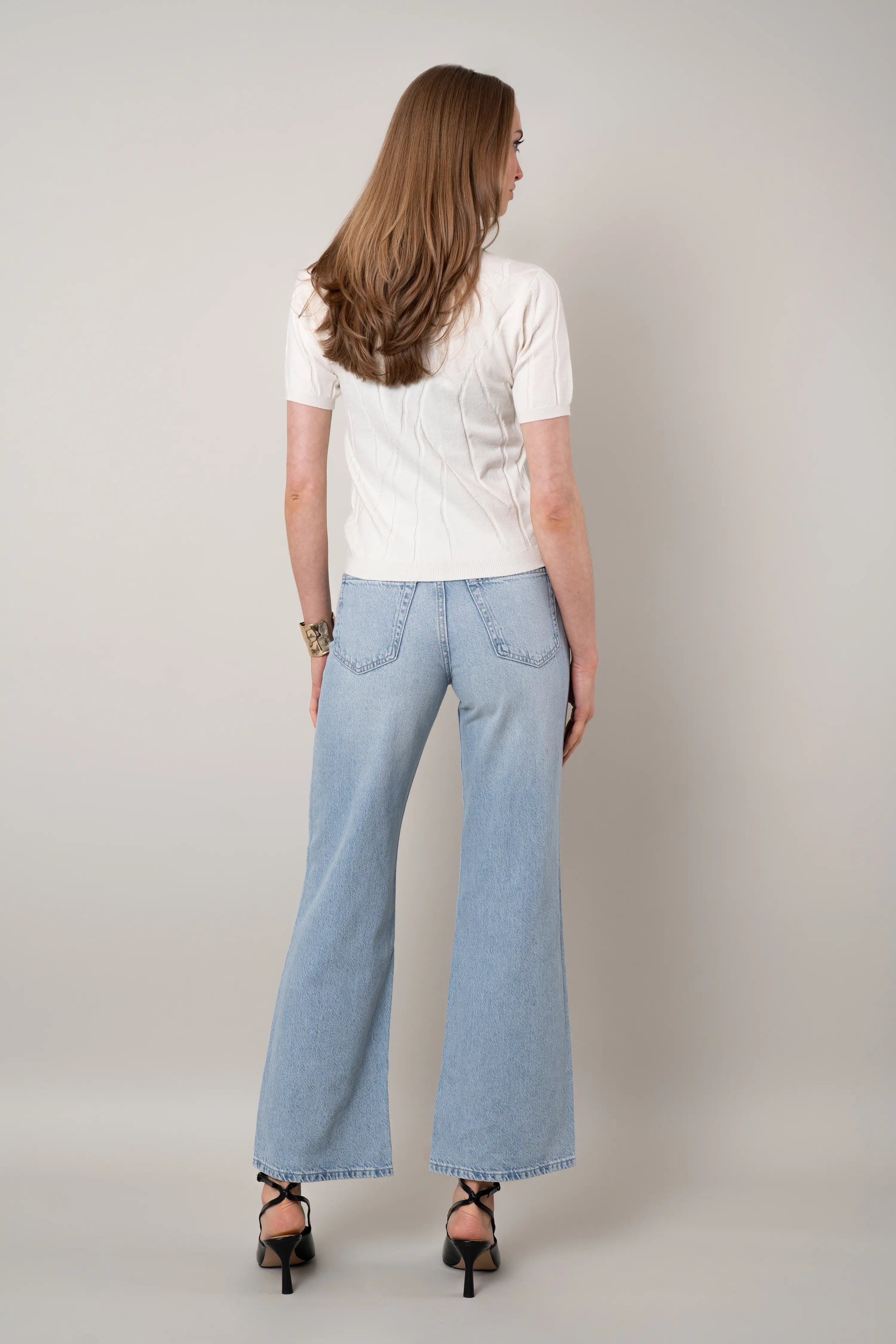 The Mock Neck Cable Tee