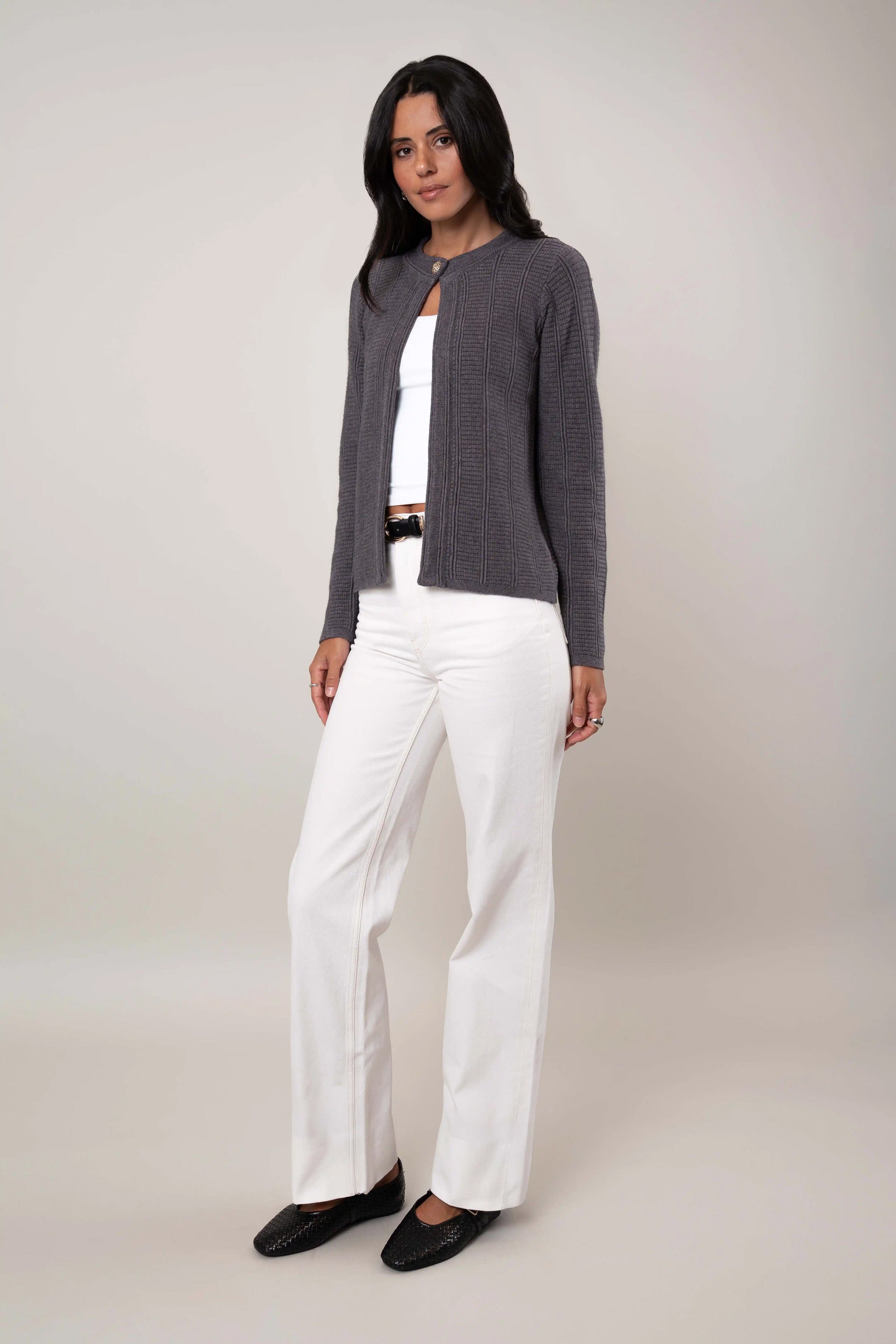 The Single Button Rib Cardigan