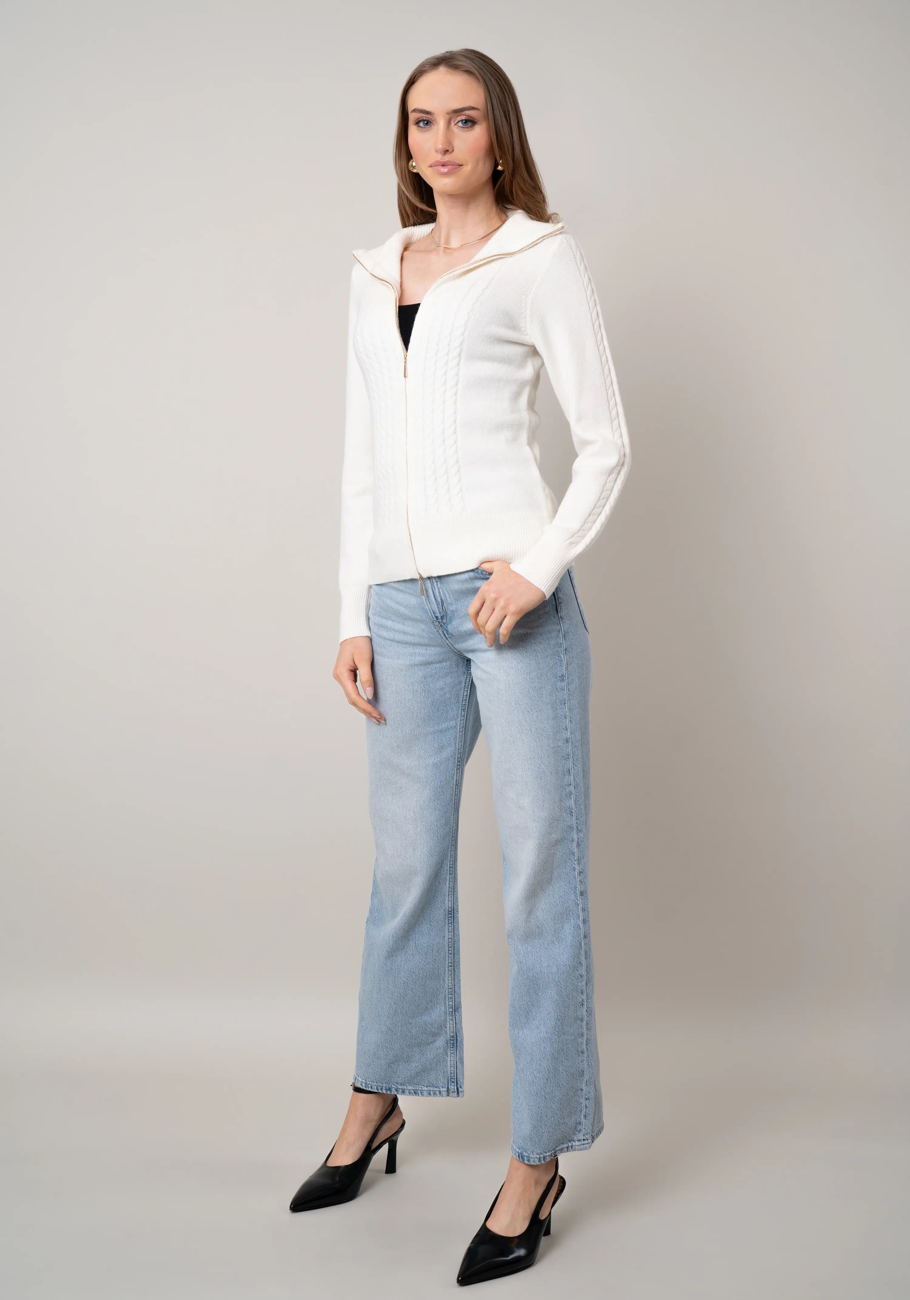 The Cable Zip Cardigan