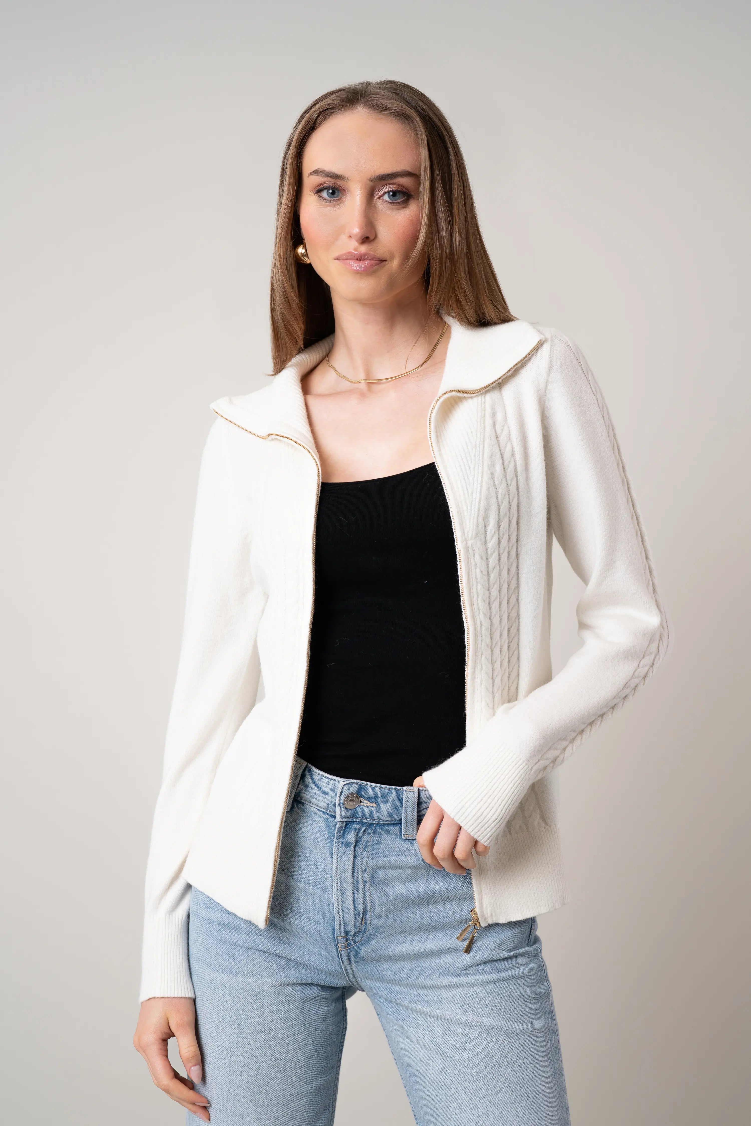 The Cable Zip Cardigan