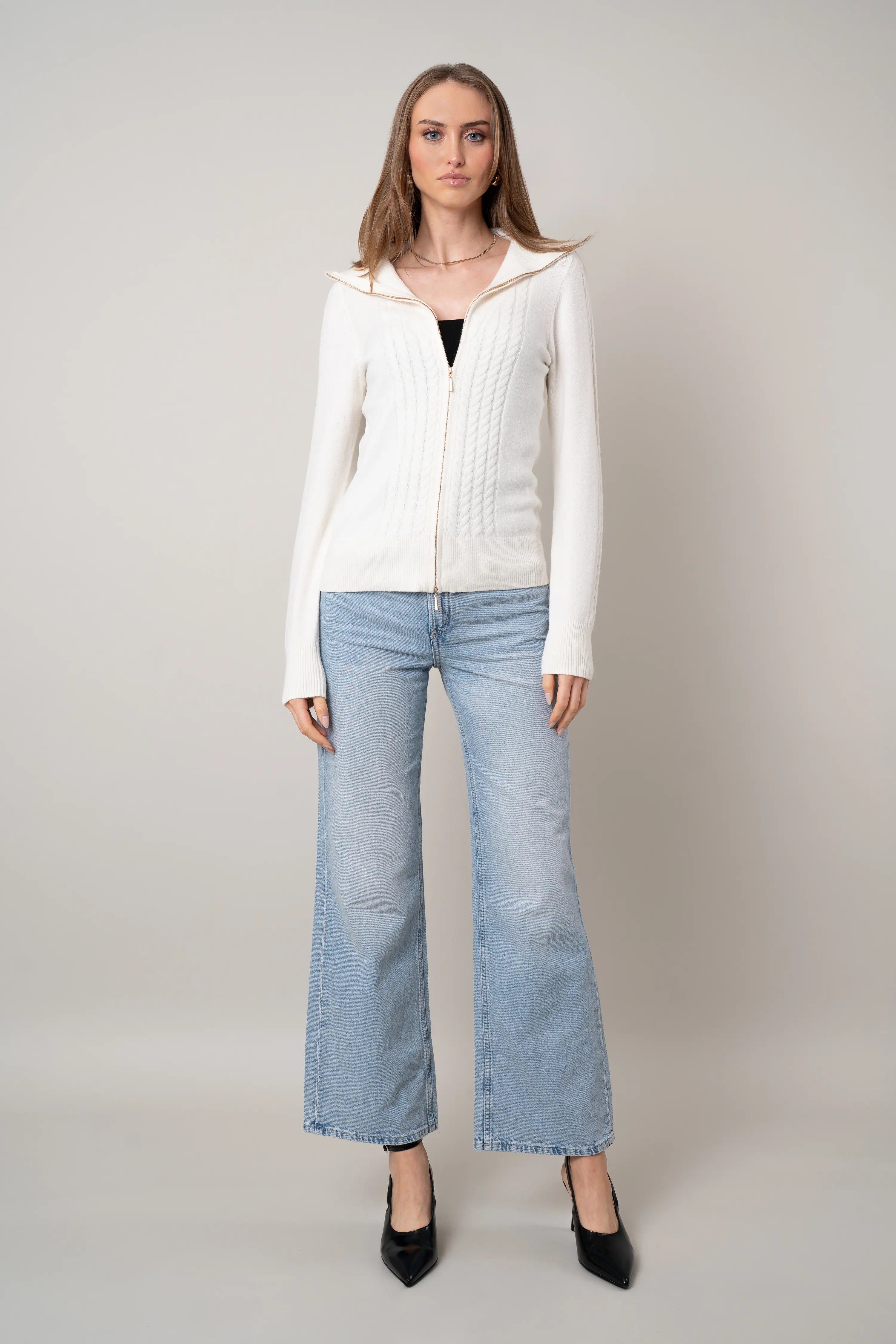 The Cable Zip Cardigan