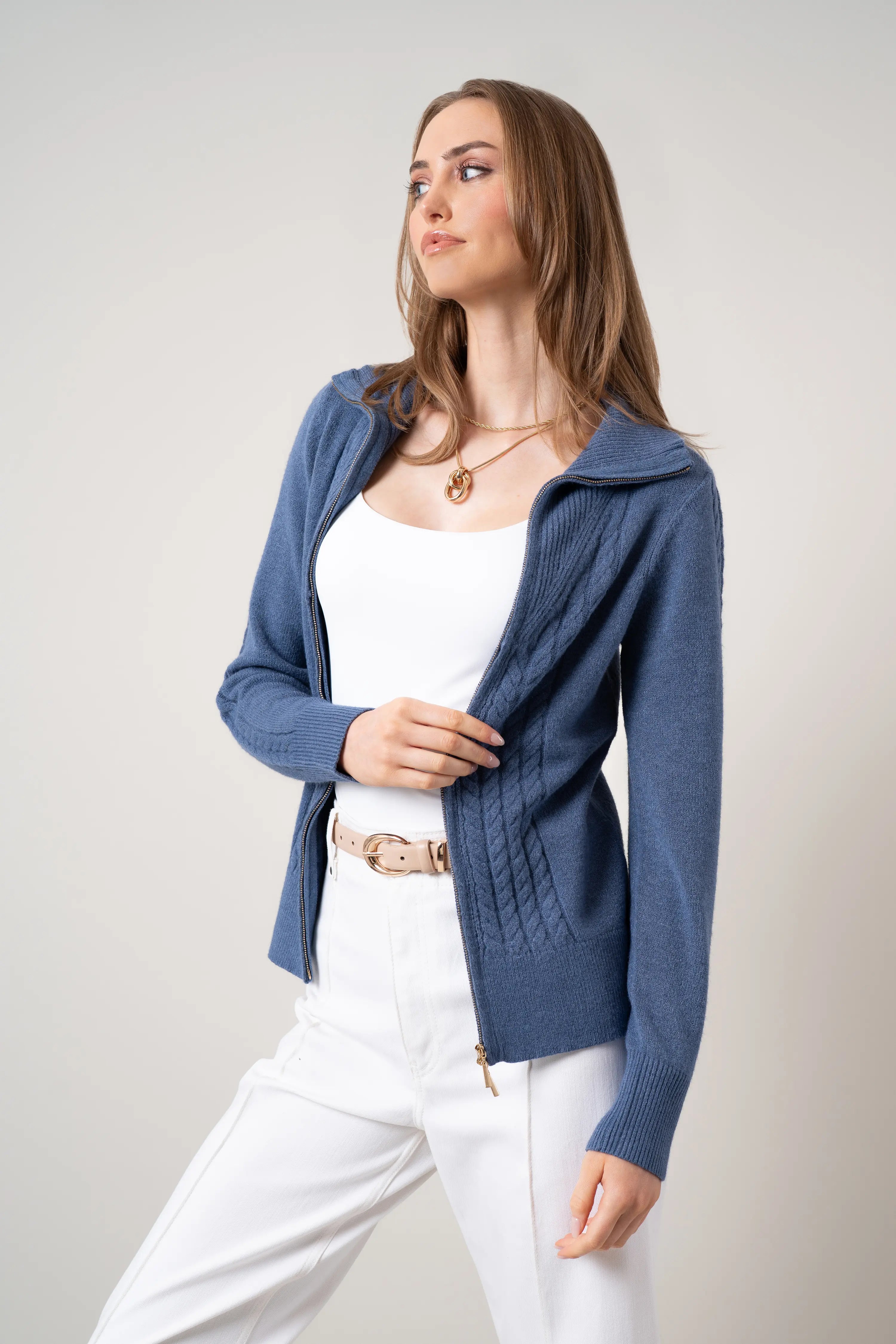The Cable Zip Cardigan