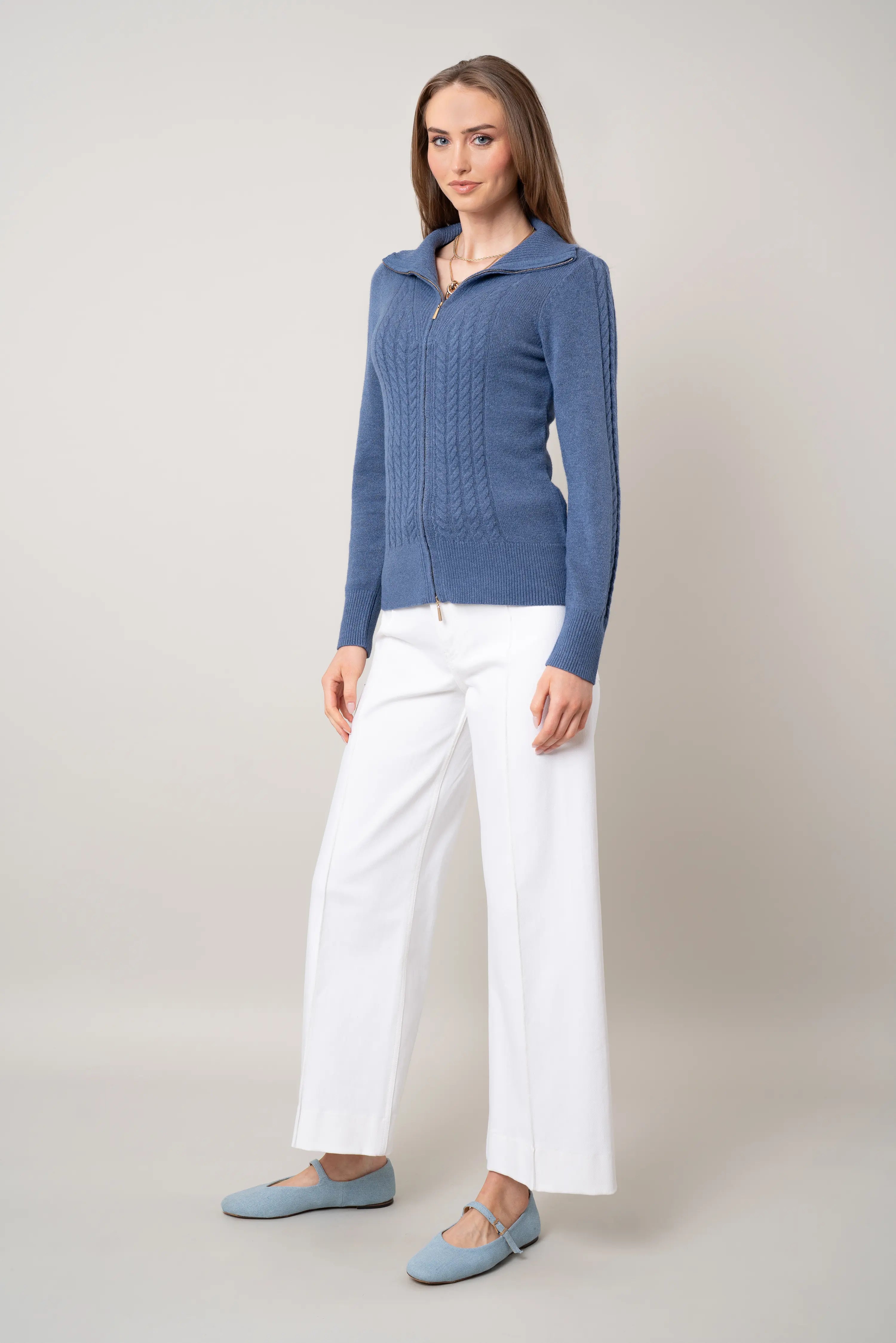 The Cable Zip Cardigan