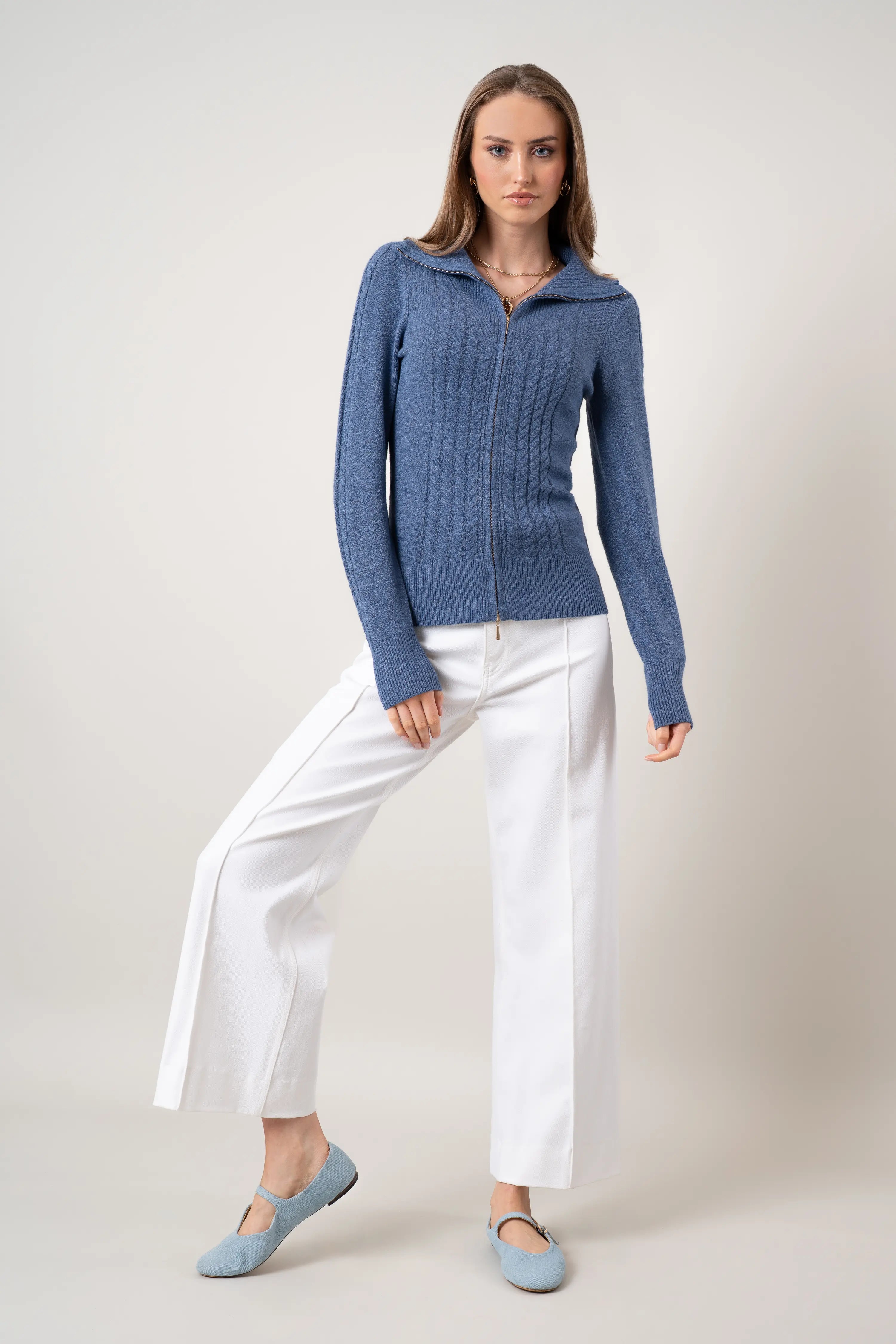 The Cable Zip Cardigan