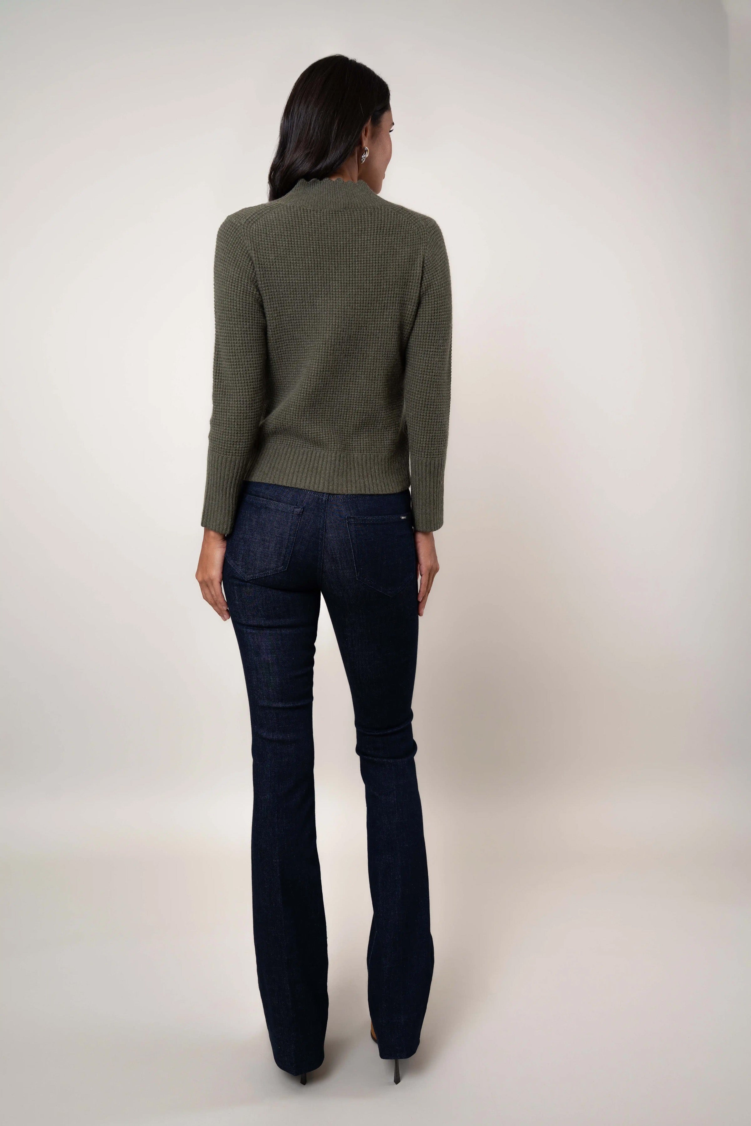 The Scallop Edge Waffle Cardigan