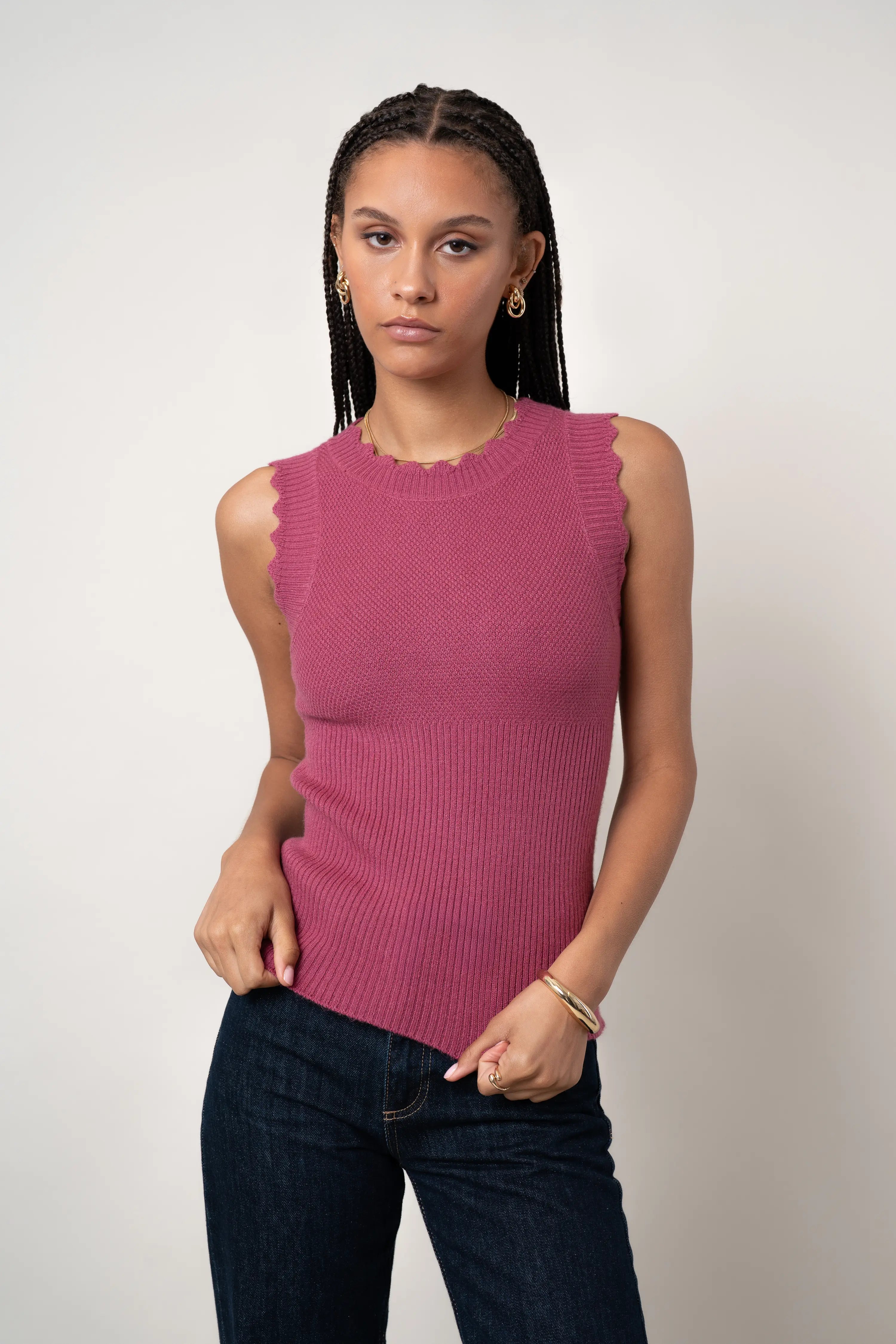 The Textured Sleeveless Sweater