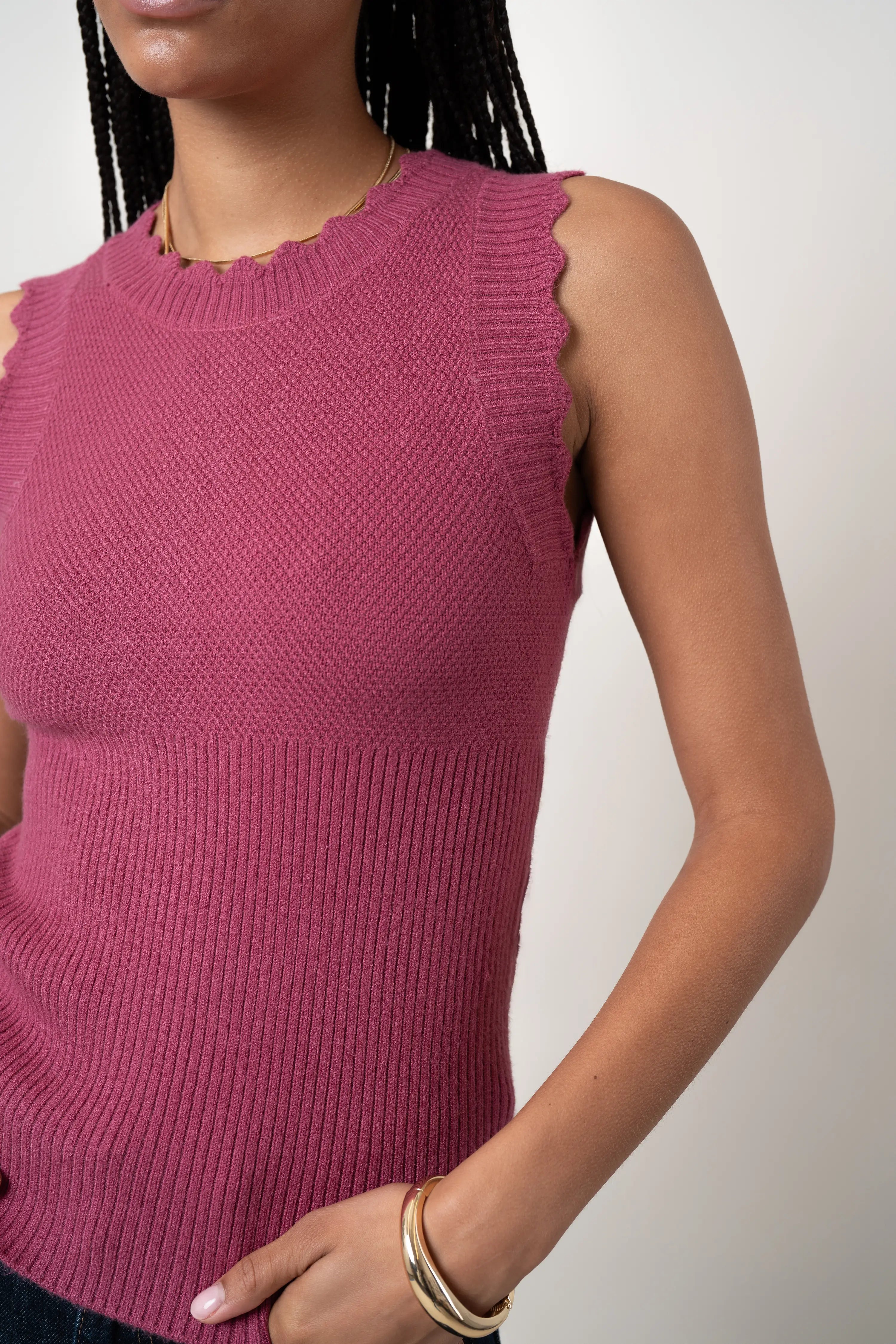 The Textured Sleeveless Sweater