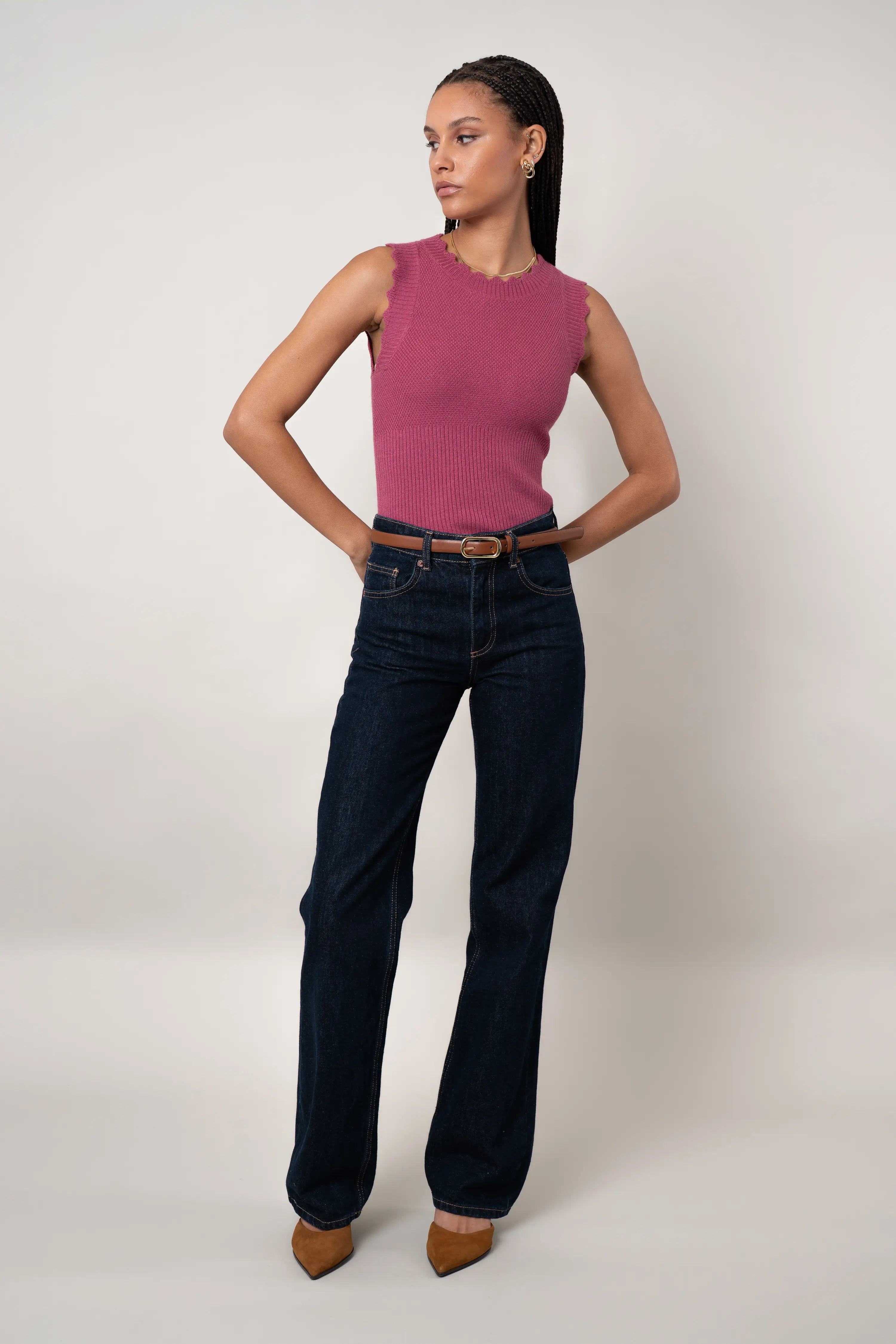 The Textured Sleeveless Sweater