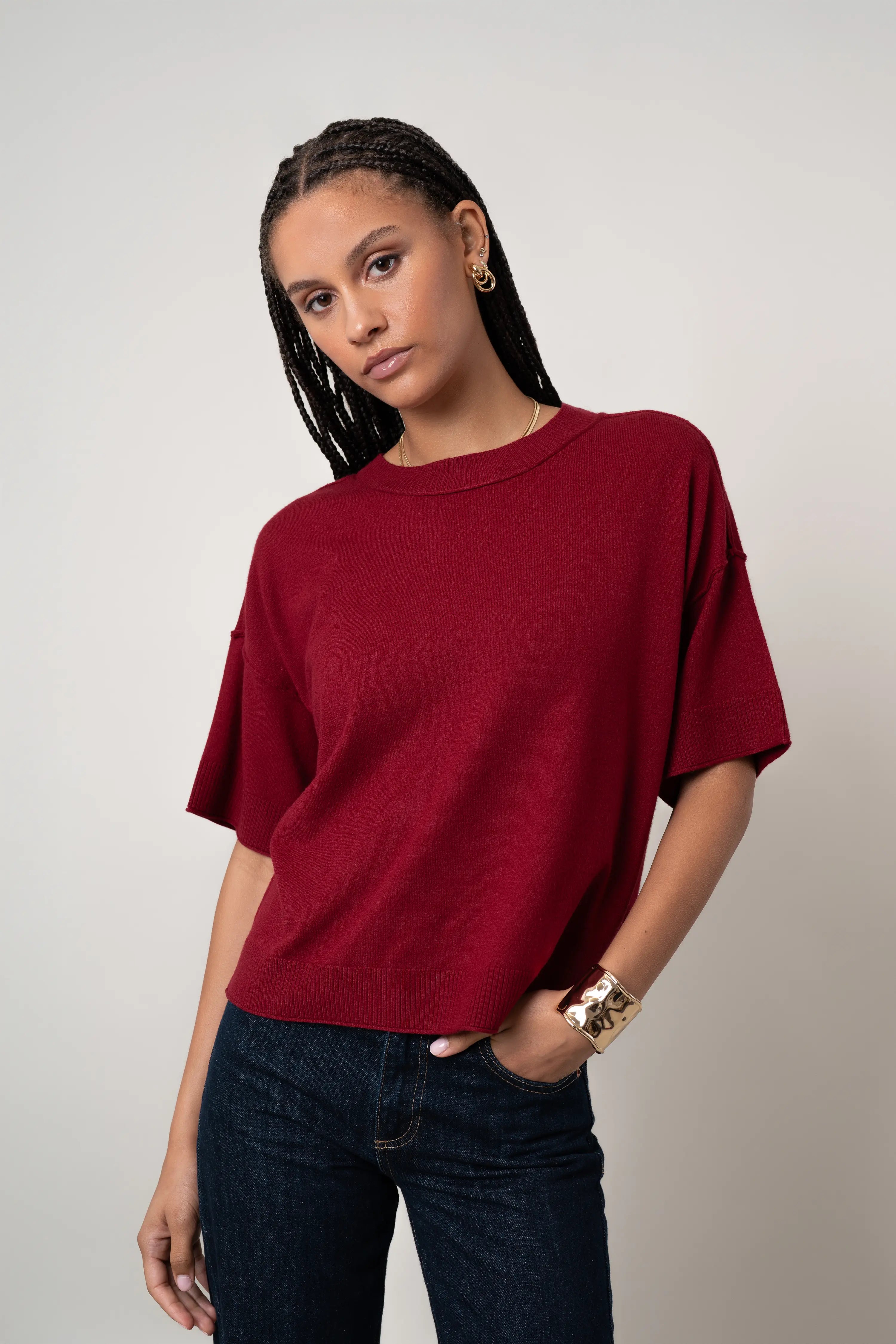 The Relaxed Knit Tee