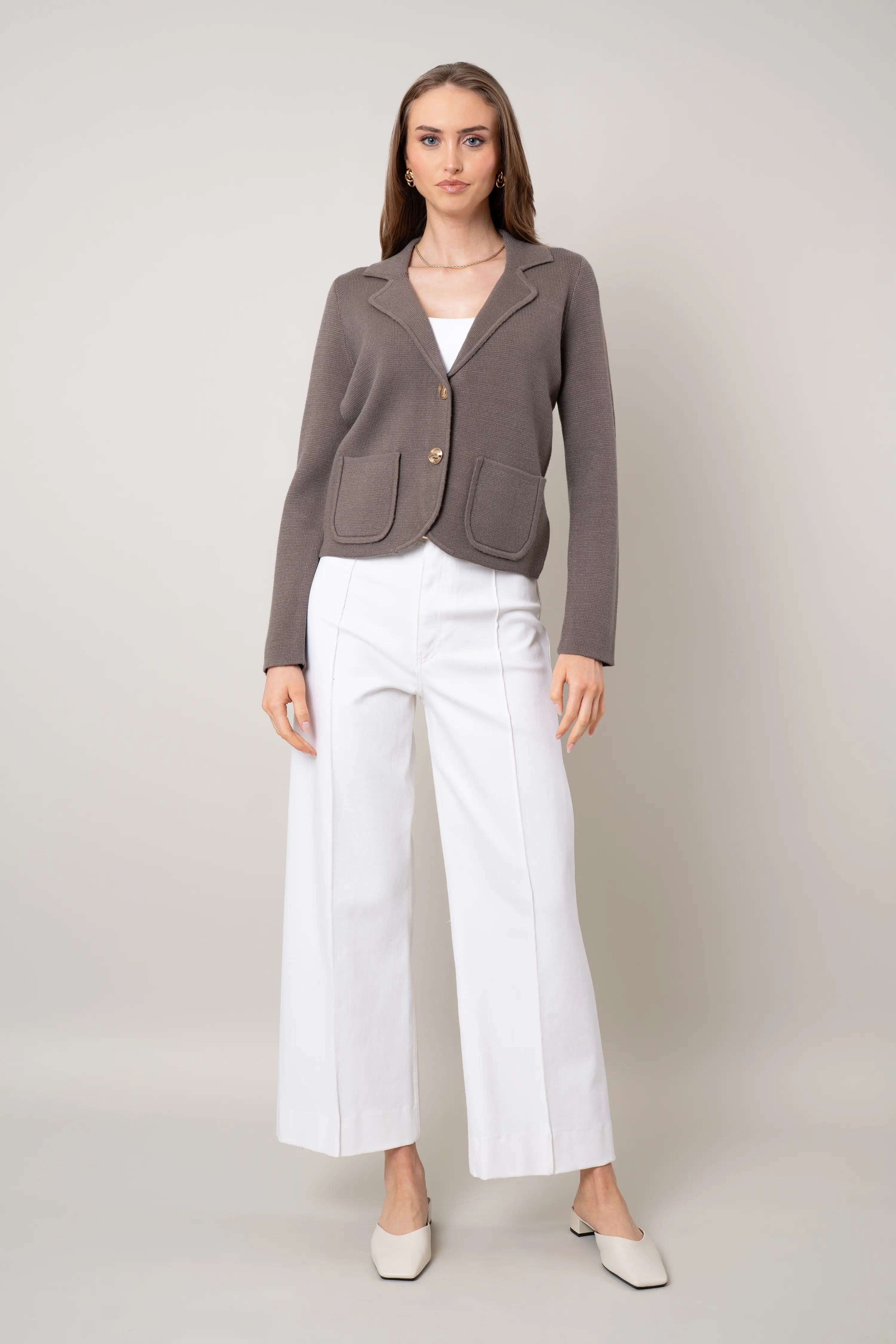 The Button Front Blazer Cardigan