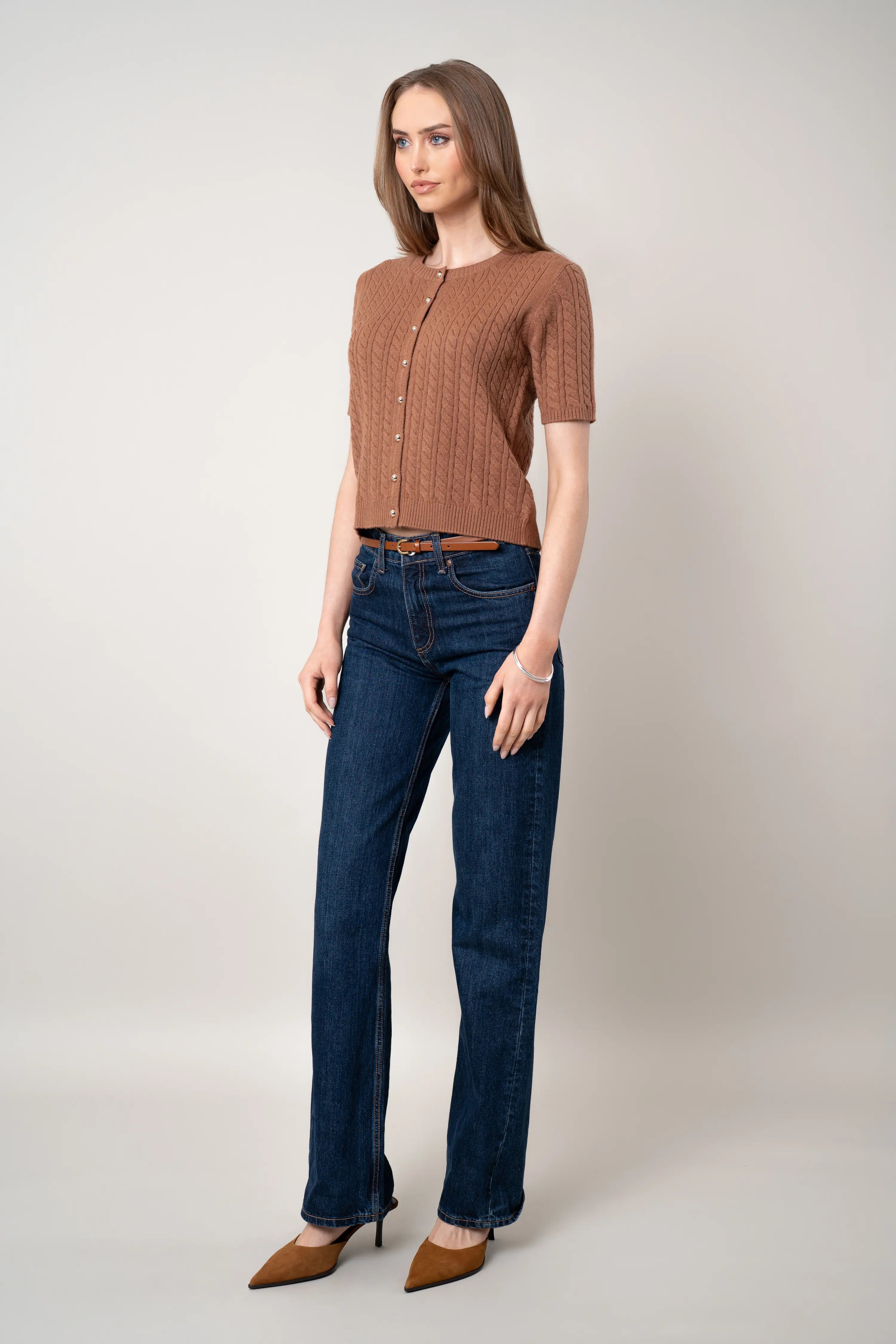 The Cable Short-Sleeve Cardigan