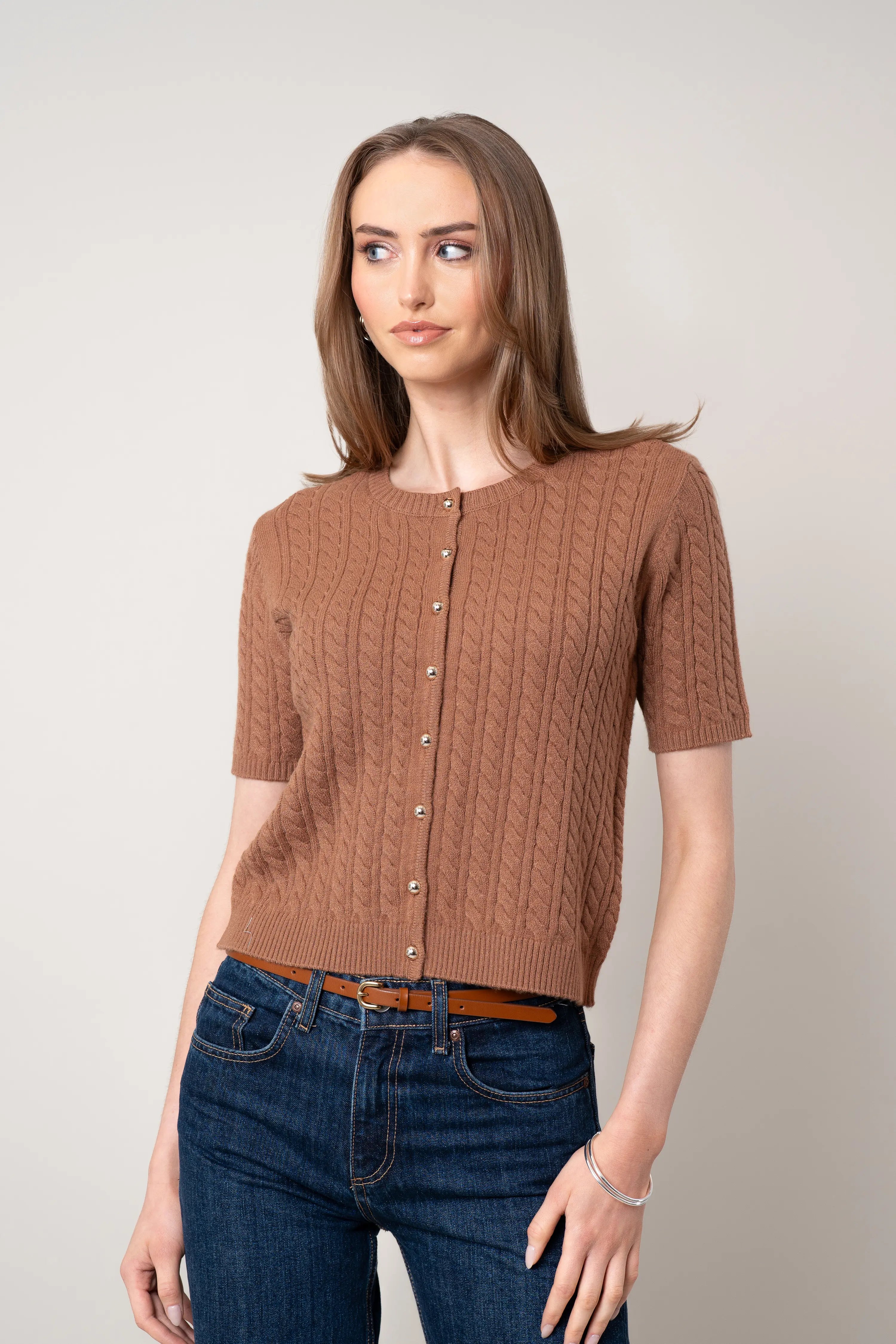 The Cable Short-Sleeve Cardigan